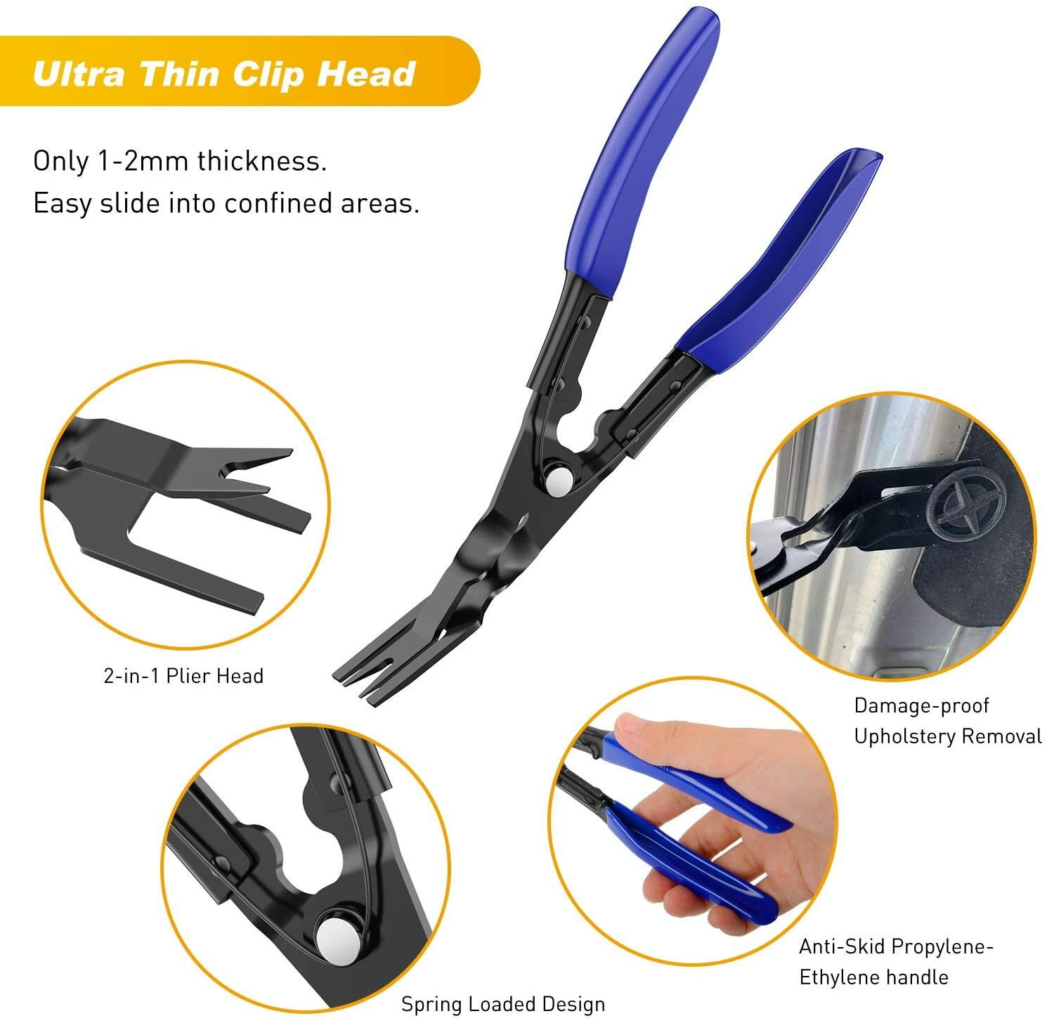 Auto Trim Removal Tool Kit Fastened Car Door Clips Panels Dashboards Plier Nylon