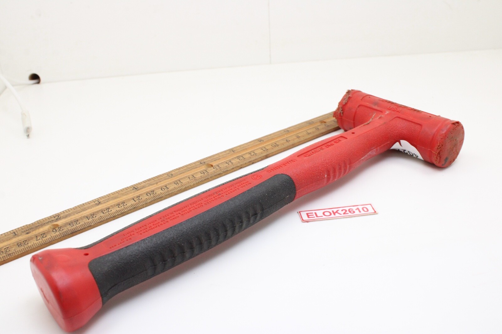 Snap-on HBSE10 10oz/550g 10″ RED Handle Soft Grip Soft Face Dead Blow Hammer USA