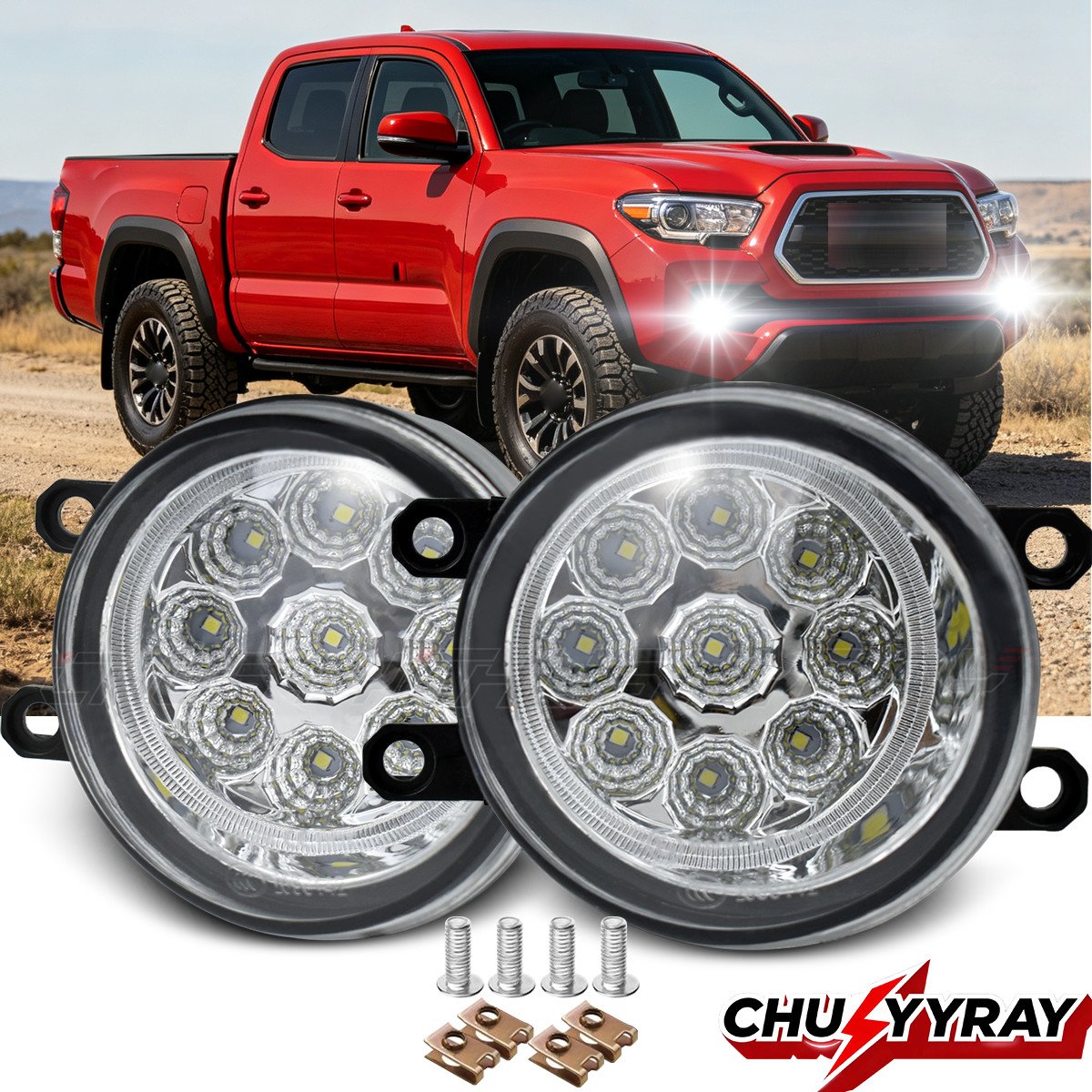 For 2011-17 Toyota Siennas Clear Lens Front LED Bumper Fog Lights Lamp Assembly