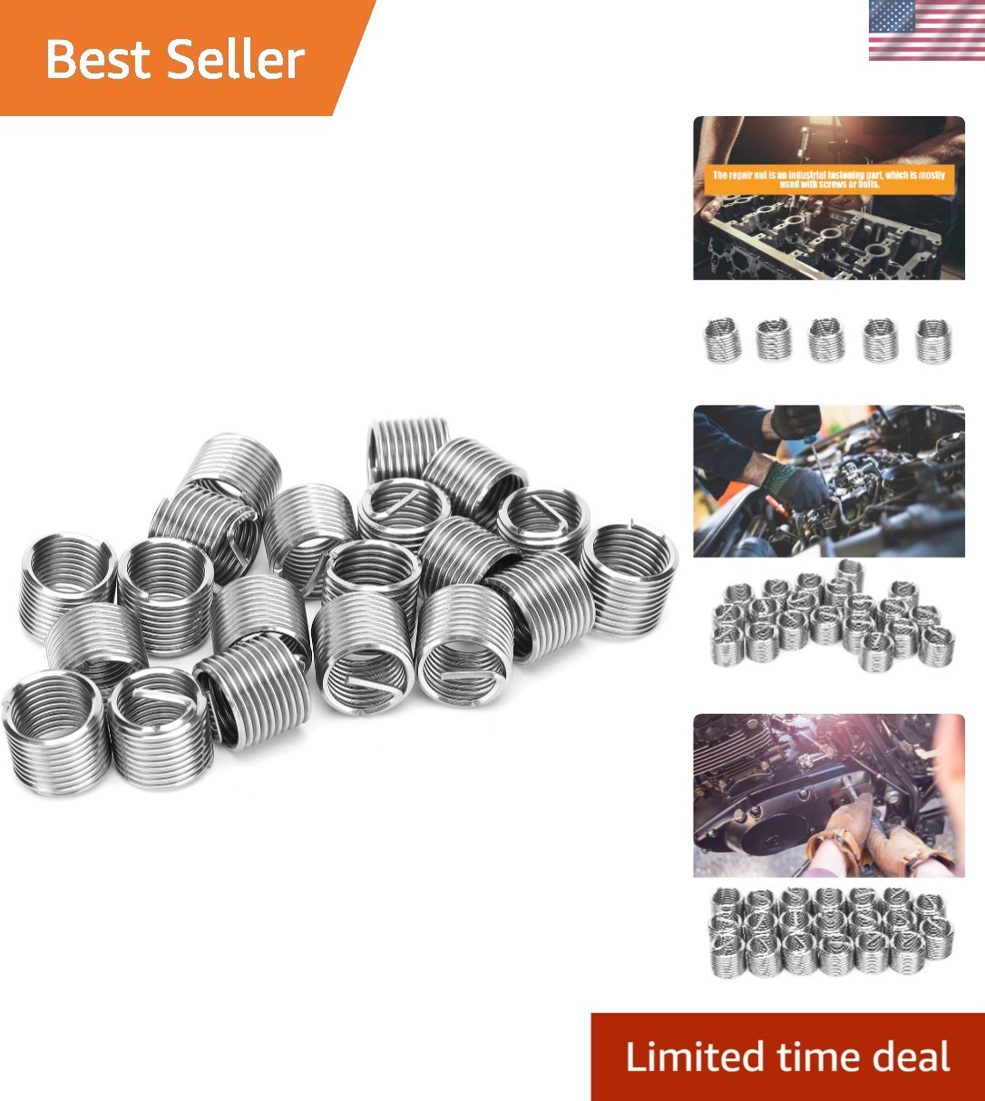 Precision M14 x 1.5 Thread Repair Kit with 20 Durable Stainless Steel Inserts