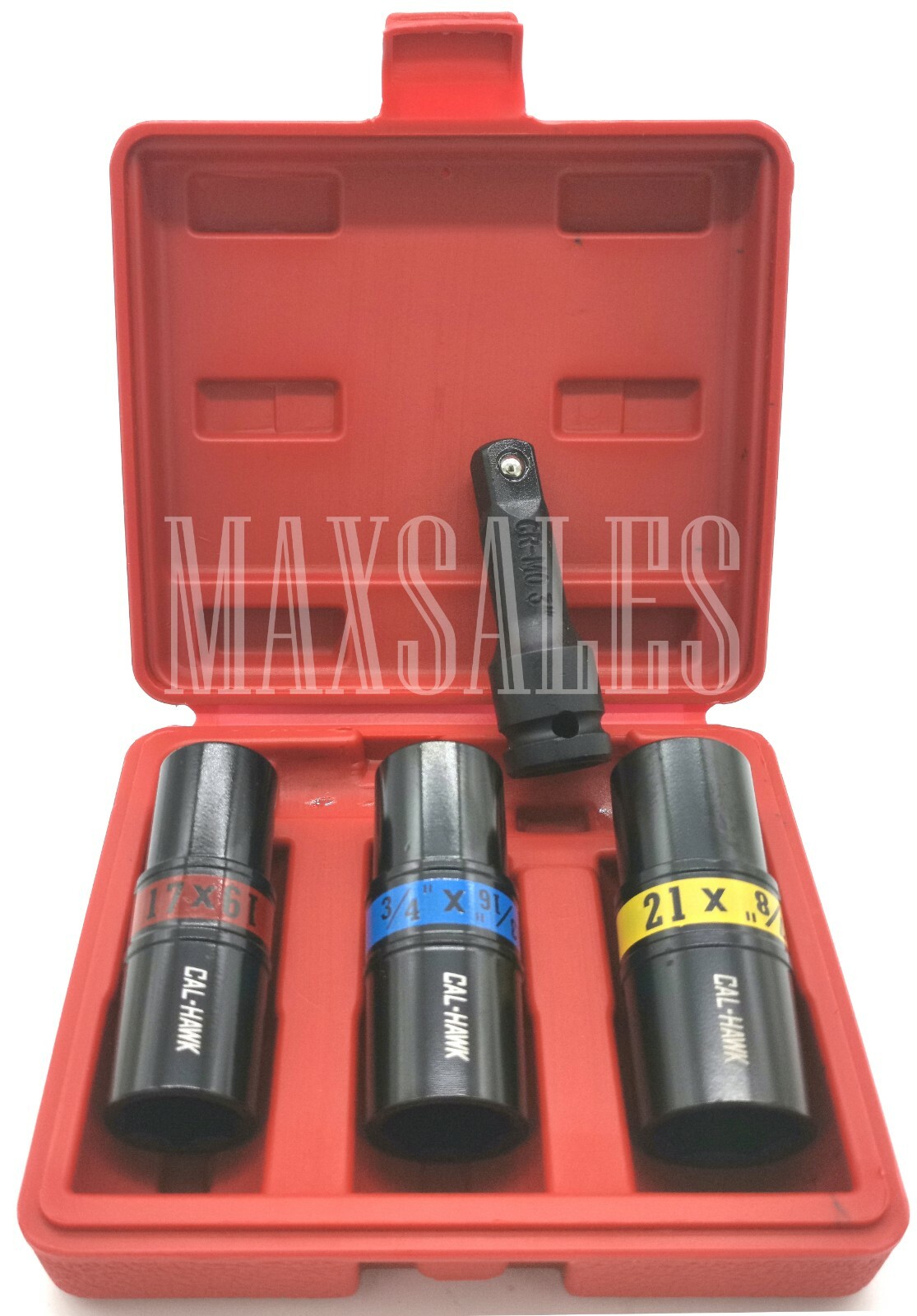 4-PC 1/2″ DR FLIP LUG NUT IMPACT SOCKET SET METRIC/SAE MAG WHEEL Thin Wall