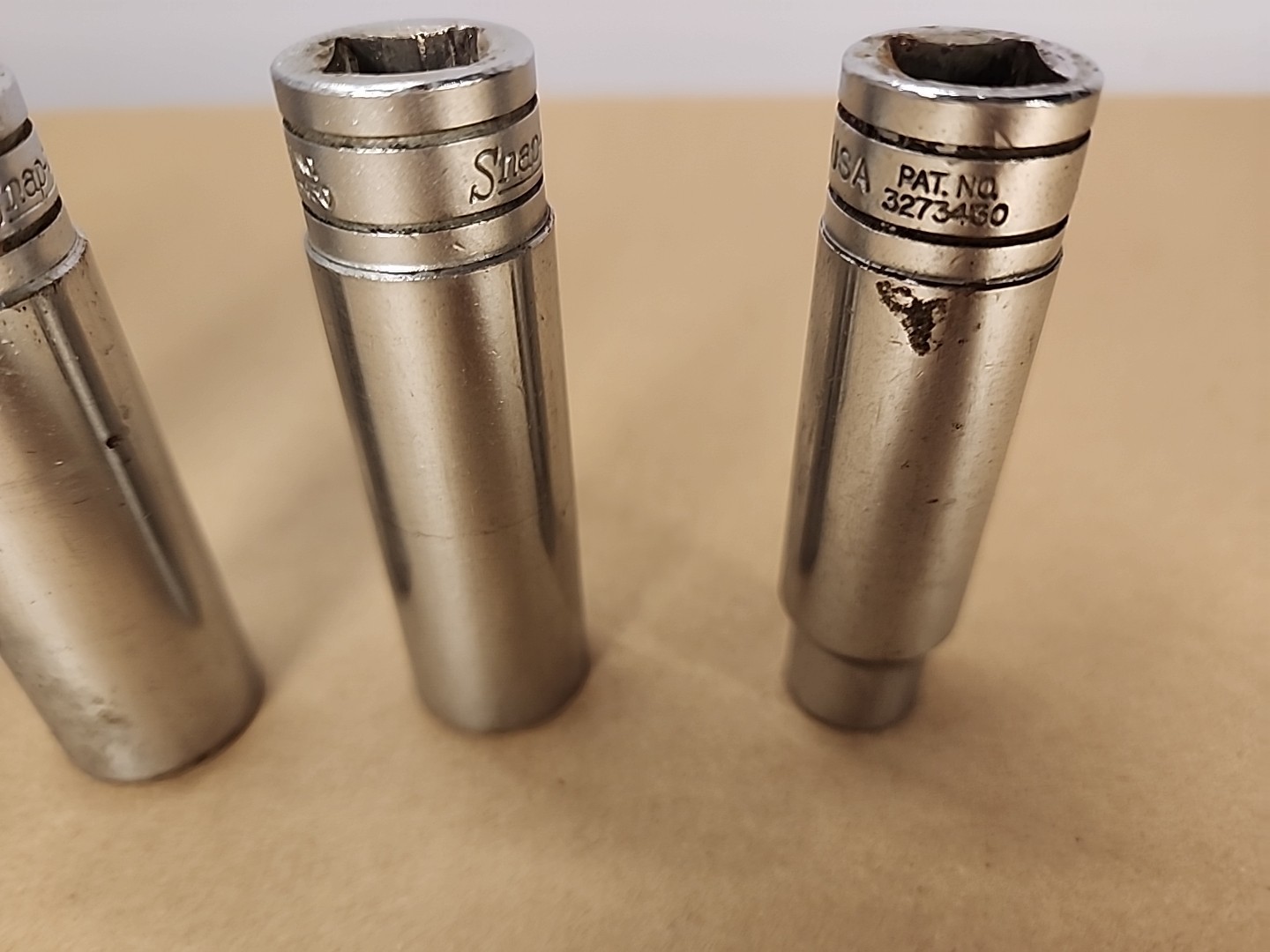 Snap On 1/2″ Drive 12-Point SAE Deep Chrome Socket S161 S241 S281 S301 S381 6pcs