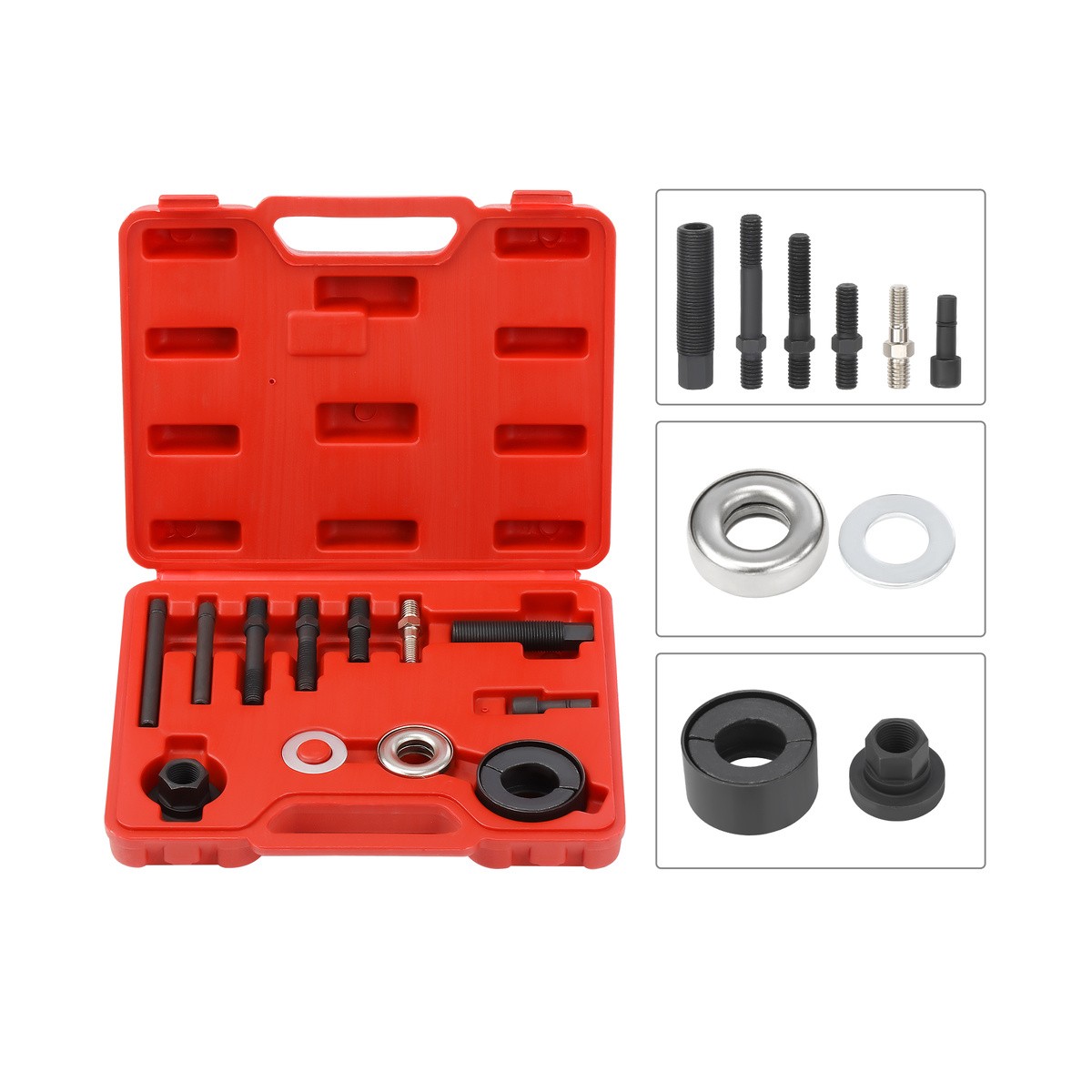 Power Steering Pump Pulley Puller Installer 13Pcs Set For Ford GM Alternator Kit