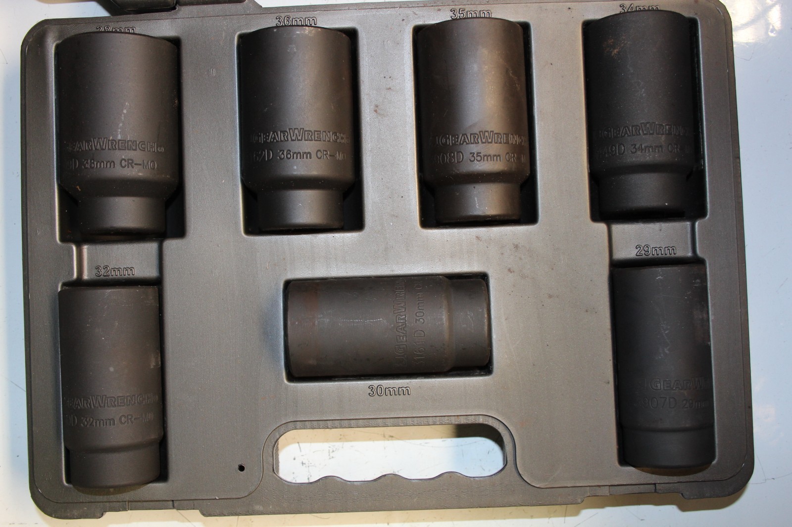 GearWrench 41650 7 Piece Axle Nut Set 6-point Metric Sockets