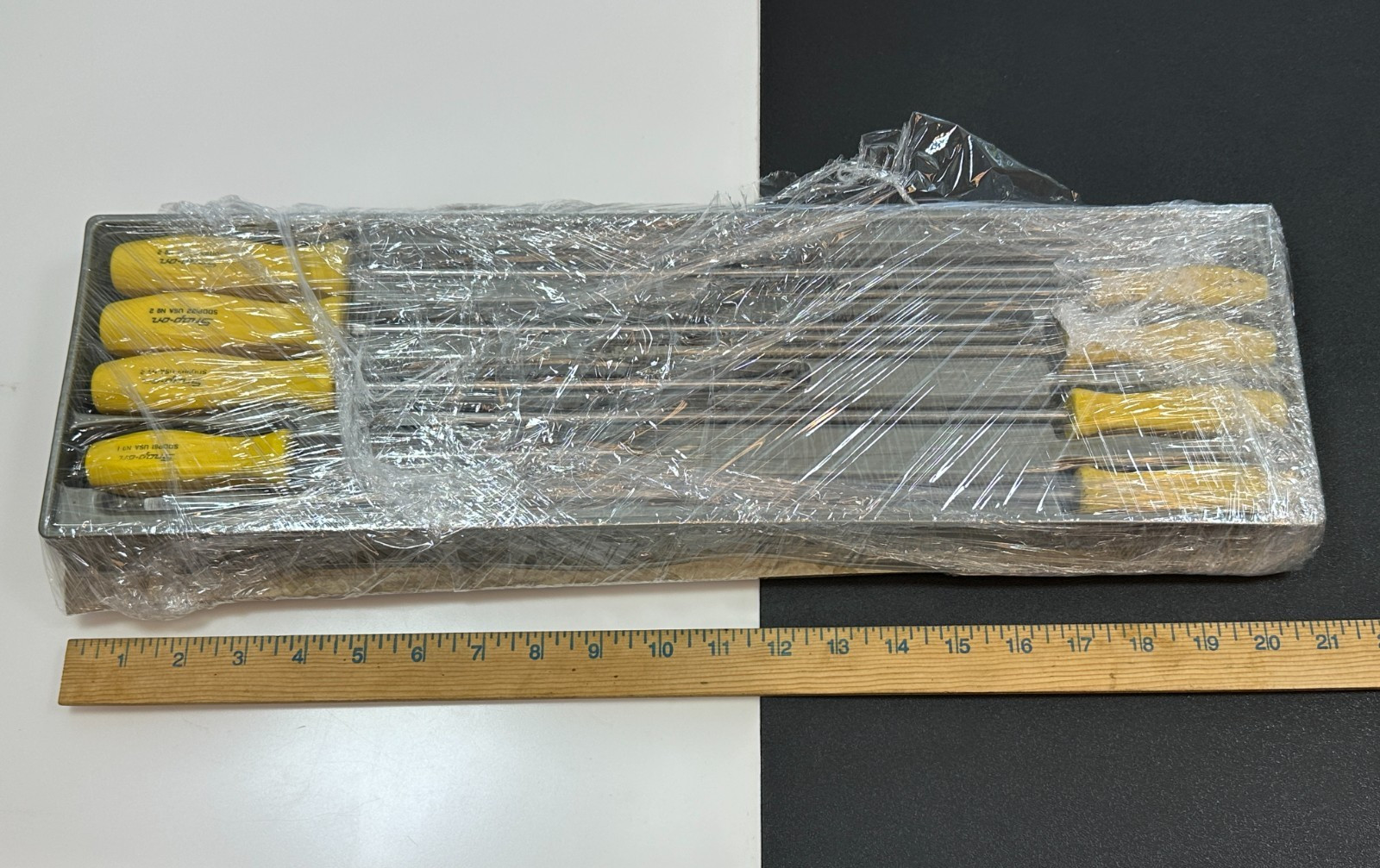🇺🇸 Snap-on Tools USA 8pc Classic Yellow Hard Handle Cabinet XL Screwdriver Set