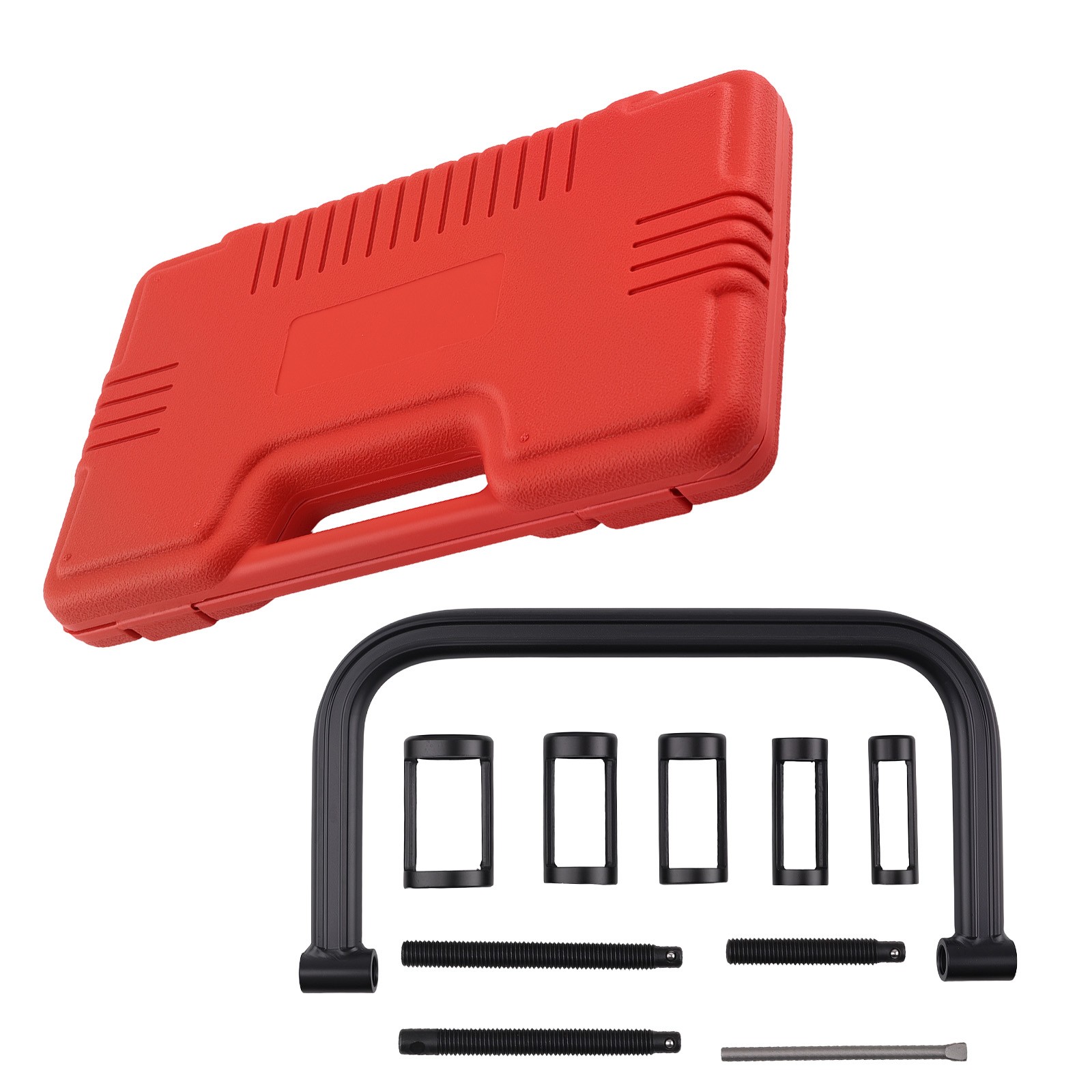 Heavy Duty Tool Kit for Cars Motorcycles with 5 Adaptors Steel Storage Box
