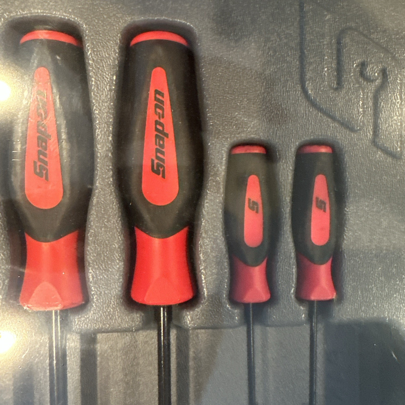 Snap-on Tools USA NEW 10pc RED Soft Grip SAE Ball Hex Screwdriver Set SGAB1000BR