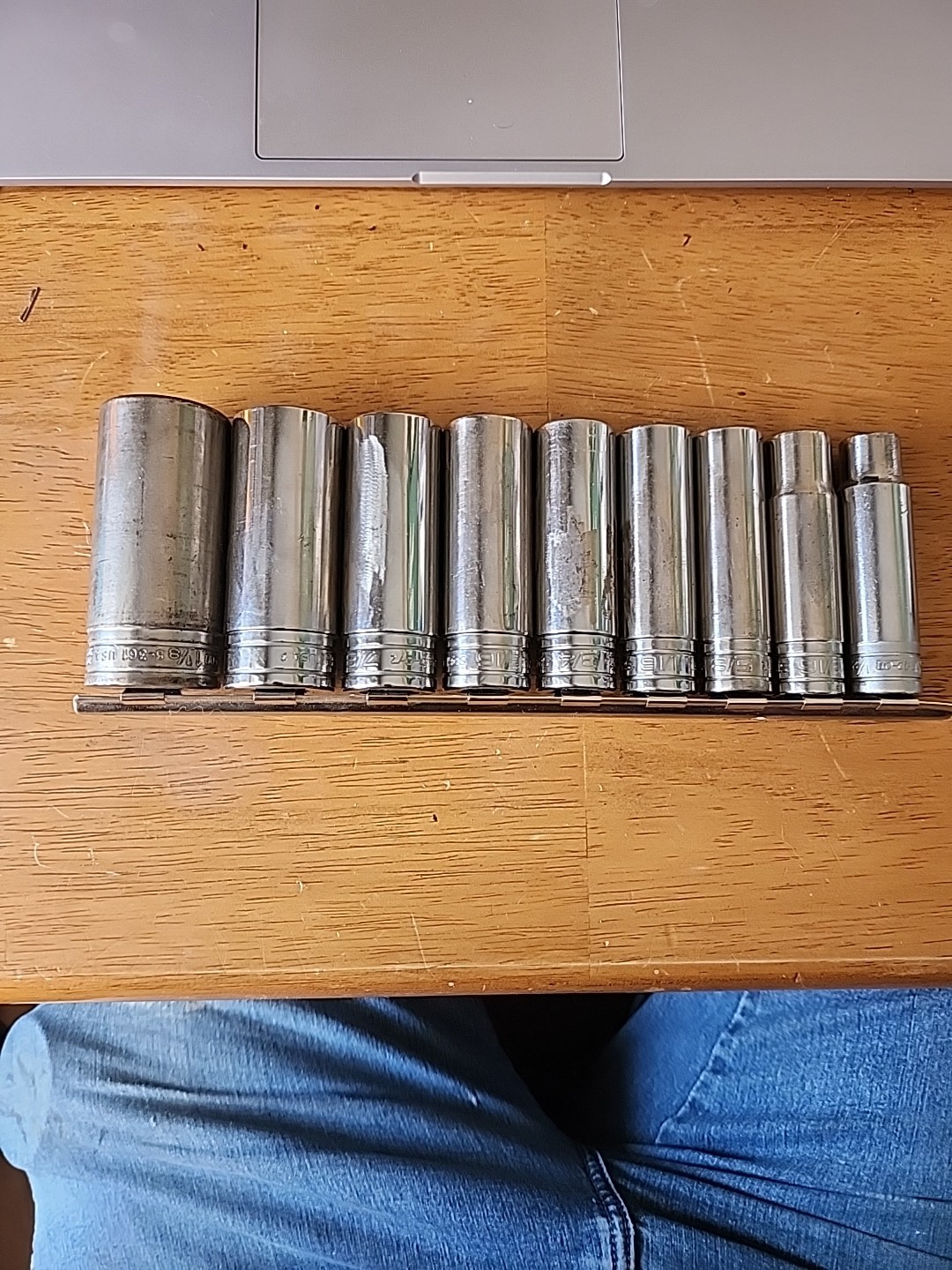*SNAP ON TOOLS 1/2″ DRIVE 9 PC DEEP SAE SOCKET SET 12 POINT 1/2 TO 1-1/8