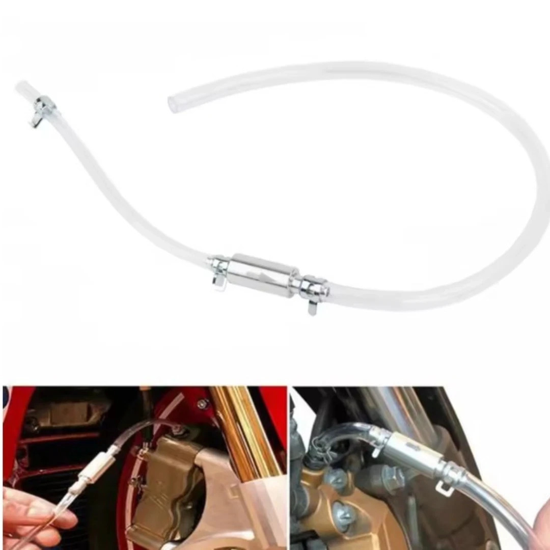 1 PC Brake Bleeder Hose, One Way Check Valve Tube Bleeding Tool Kit Silver US.