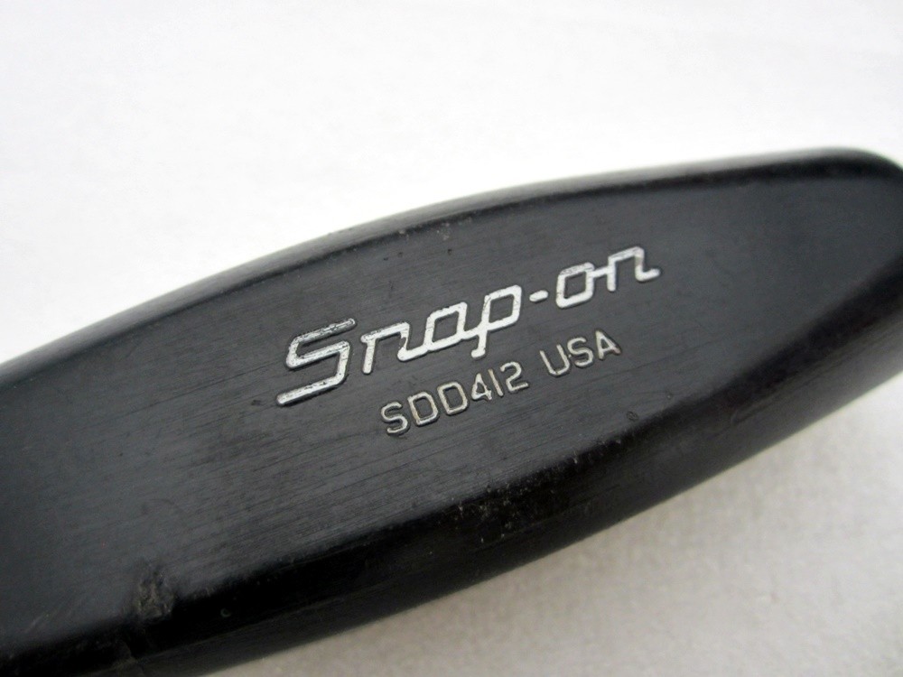 Vintage Snap-on 1/2″ Slotted 12″ Screwdriver SDD412 Black Hard Handle USA
