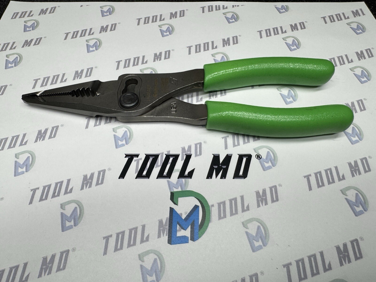 Snap-on Tools USA NEW GREEN 7″ Talon Grip Long Nose Slip Joint Pliers LN46ACF