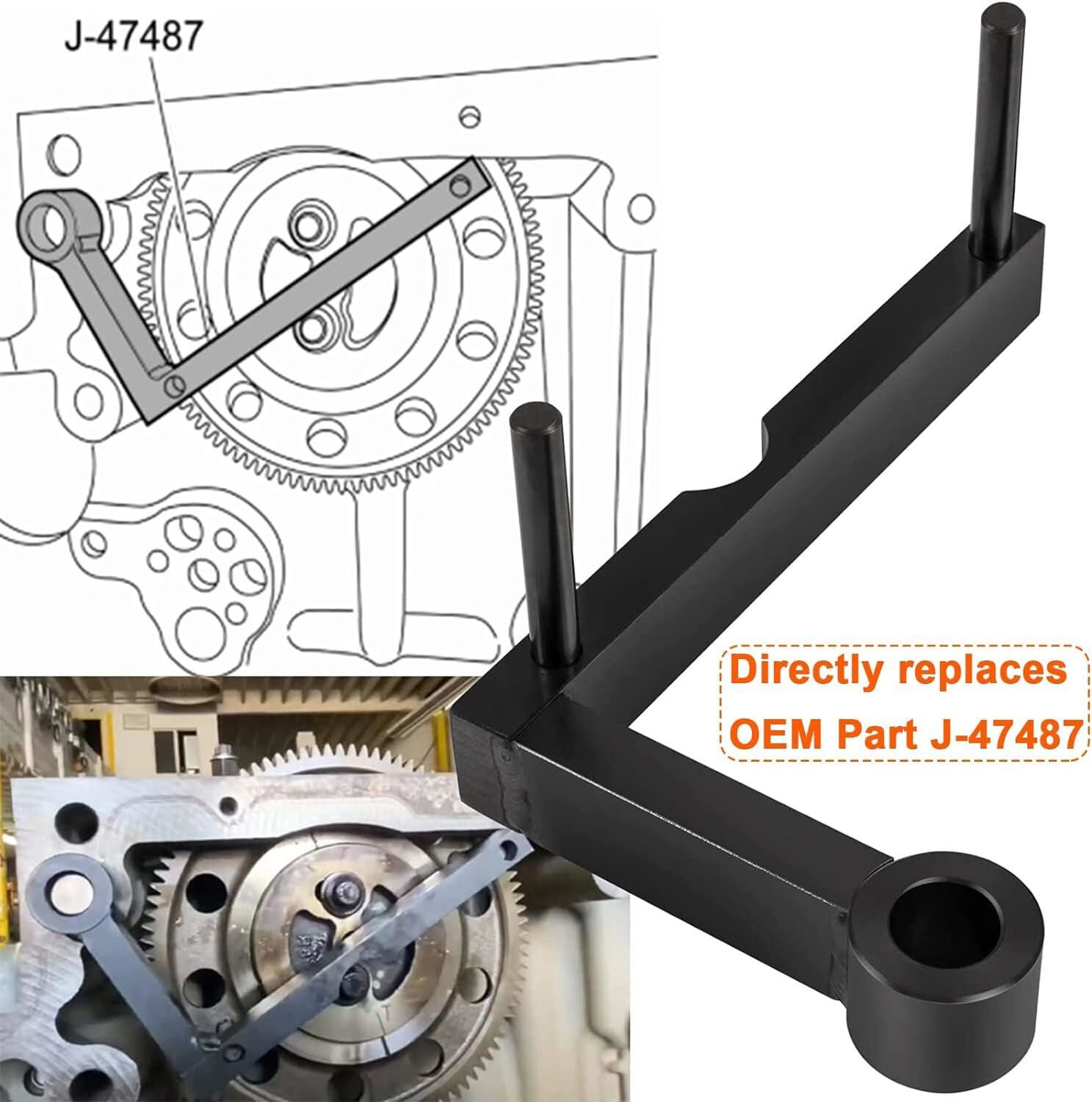 Idler 3 Cantilever Tool J-47487 & TDC Locating Tool J-48630 for Detroit Diesel