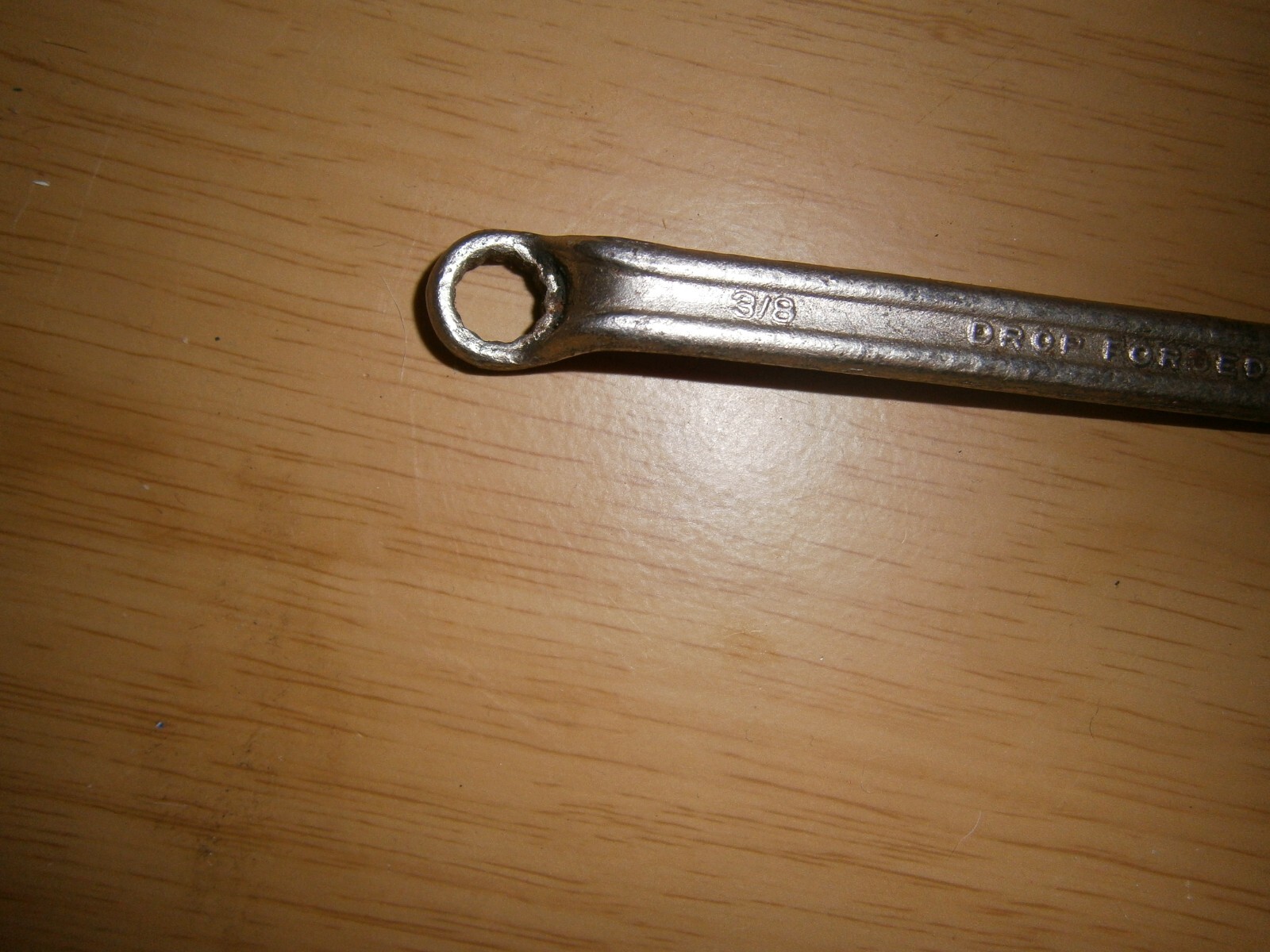 Vintage silver tone spanner. 7/16th 3/8th (E6a)