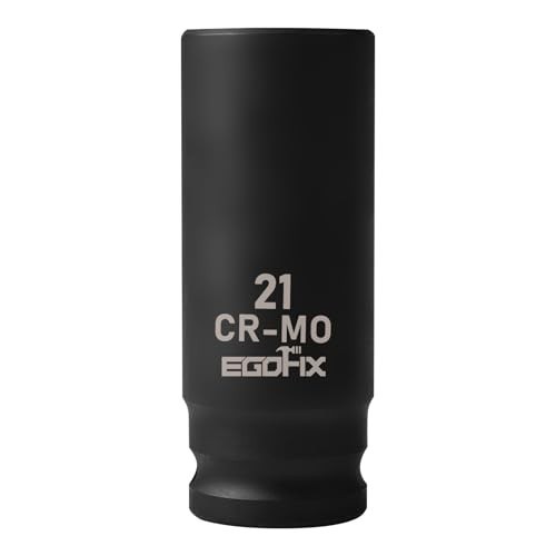 EGOFIX 1/2″ Drive Deep Impact Socket, 21mm CR-MO, 21mm,