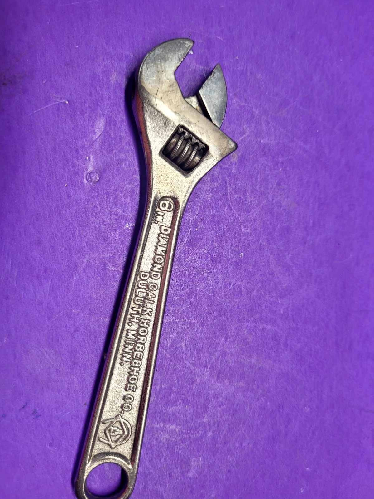 VINTAGE DIAMOND CALK HORSESHOE 00 6IN.ADJ. WRENCH DIAMALLOY