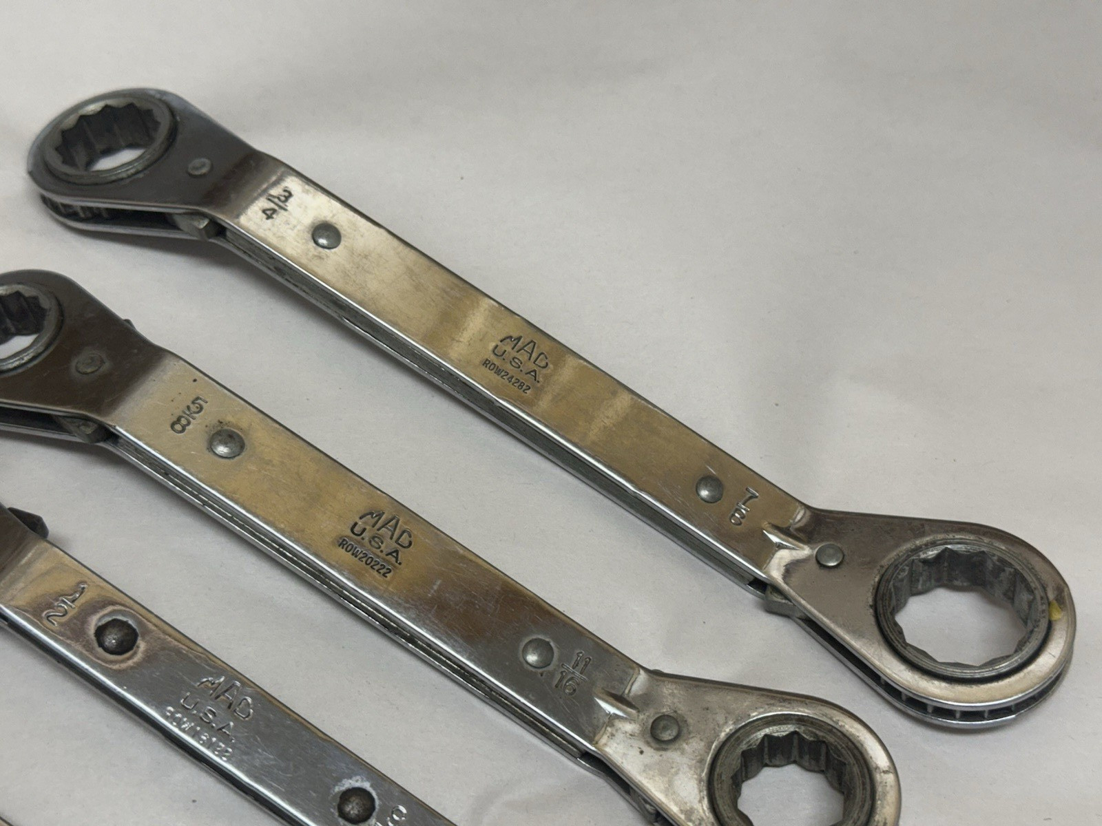 USA MAC Tools 4 pc SAE Ratcheting Double Box End Ratchet Wrench Set RW ROW