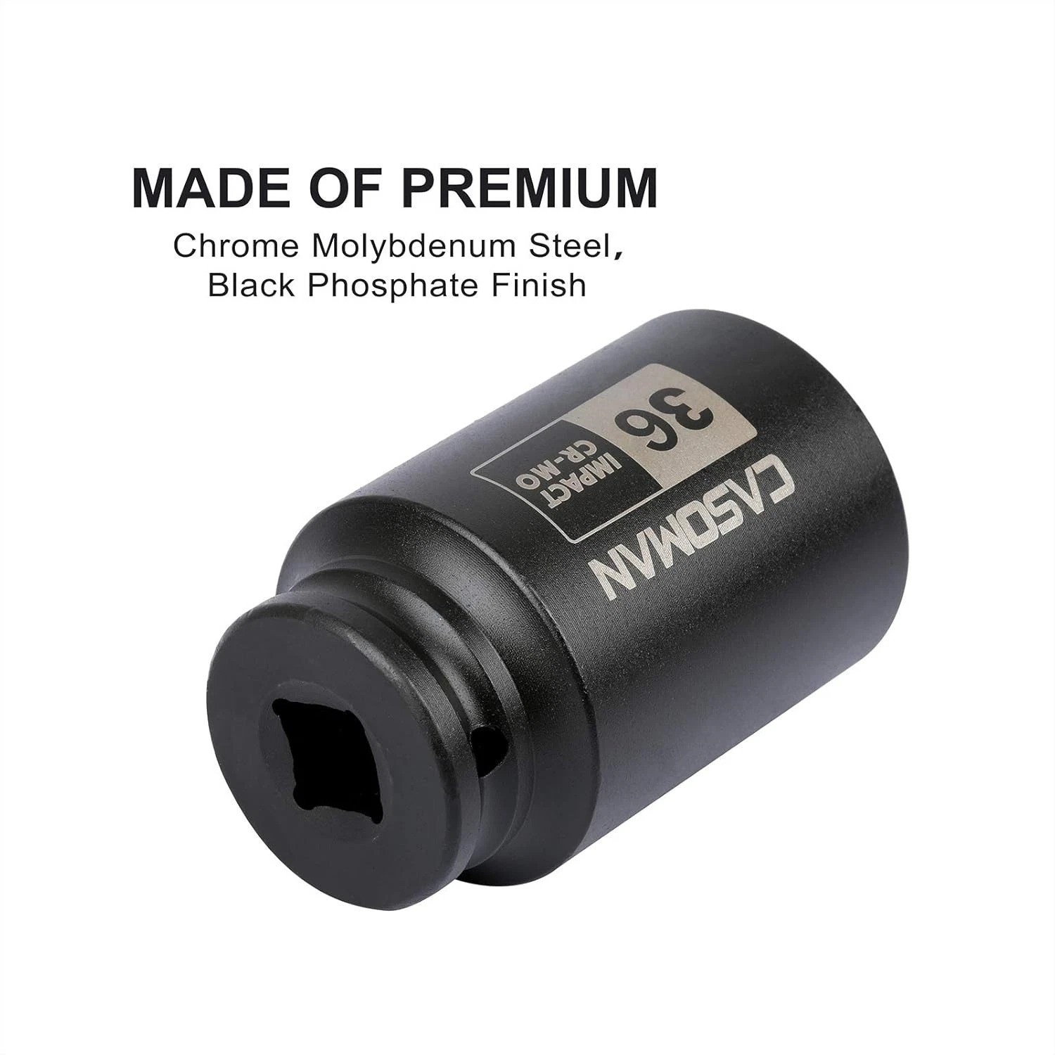 Durable 36mm Deep 6 Point Socket for Axle Removal 1/2 Inch Drive Corrosion Proof
