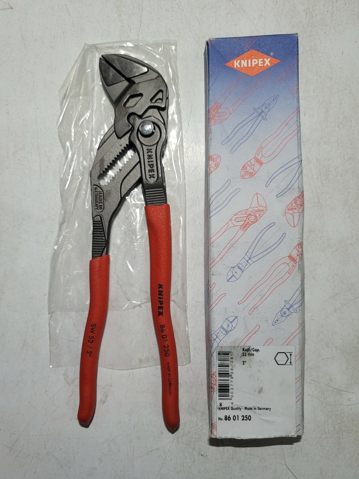 Knipex 10″ Adjustable Pliers Wrench 2″ Jaw Opening! No Pinch Handle #8601250