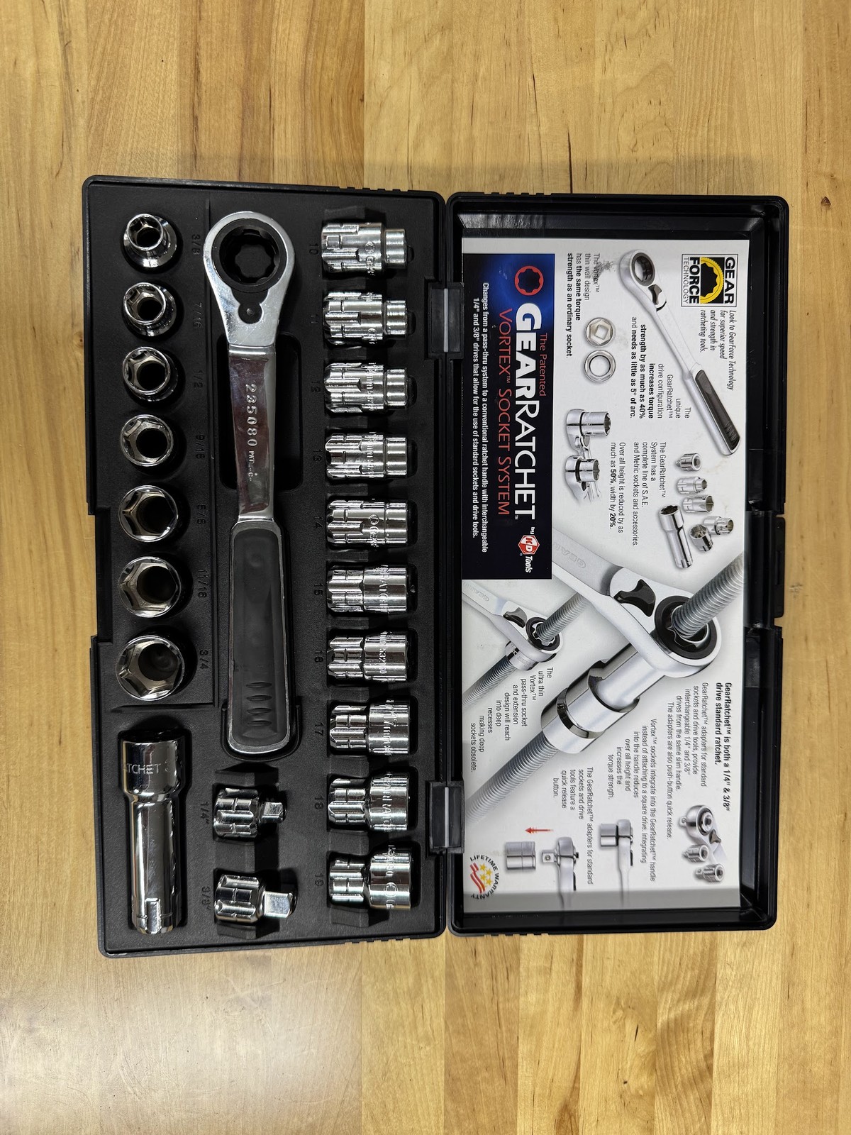 GearRatchet by KD Tools Vortex Socket System Set SAE Metric with Case