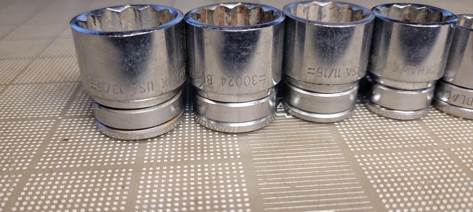 Blackhawk USA 3/8″ Dr SAE 8Pc Socket Set 12Pt 3/8″-13/16″ Vintage Very Nice!