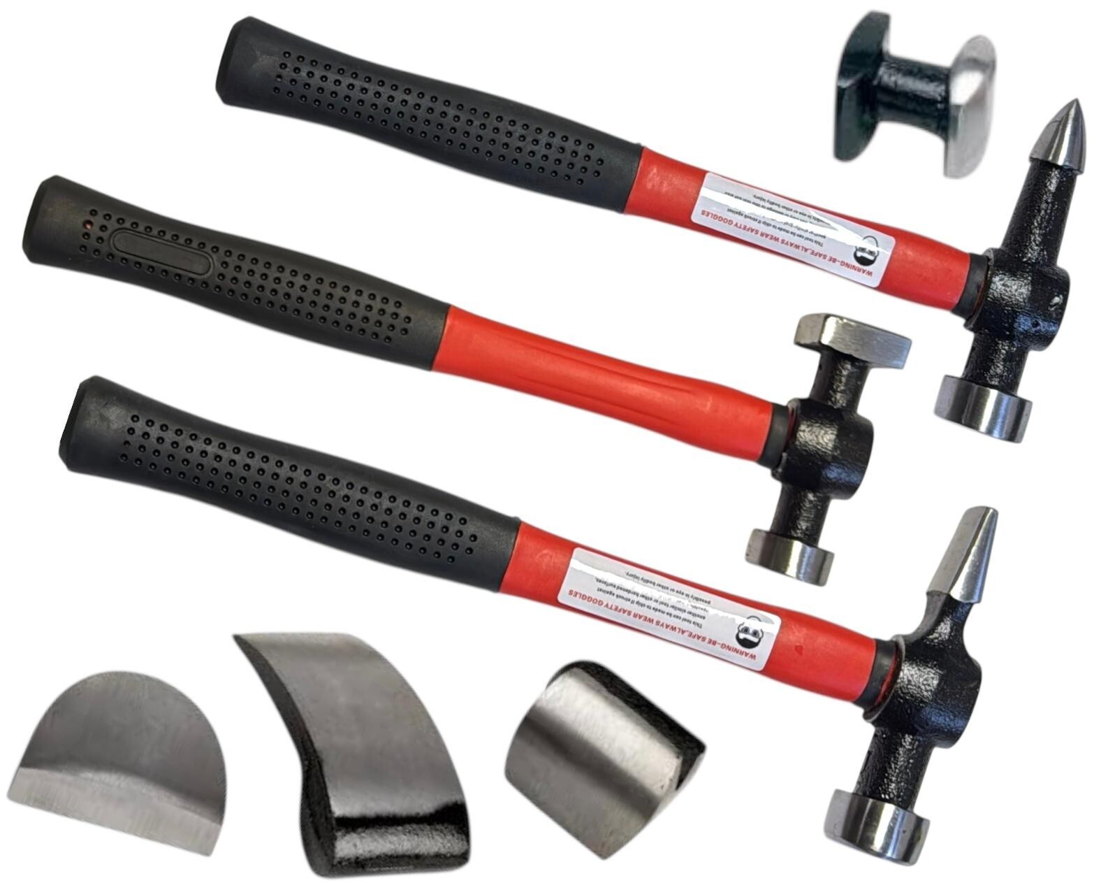7Pc Car Auto Body Panel Repair Tool With Fibre Body Beating Bumping Hammer Set