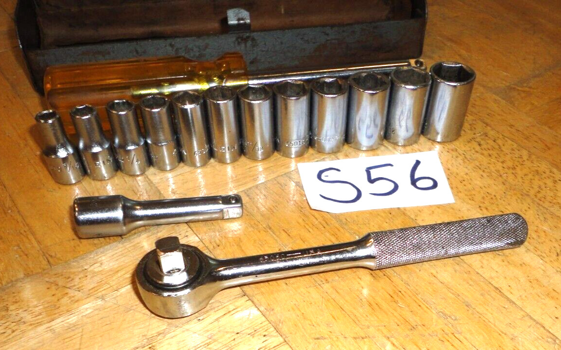 KLEIN TOOLS 16 PIECE 1/4 DRIVE GENERAL SERVICE SET 7 IN CASE 65001 VINTAGE 60’S