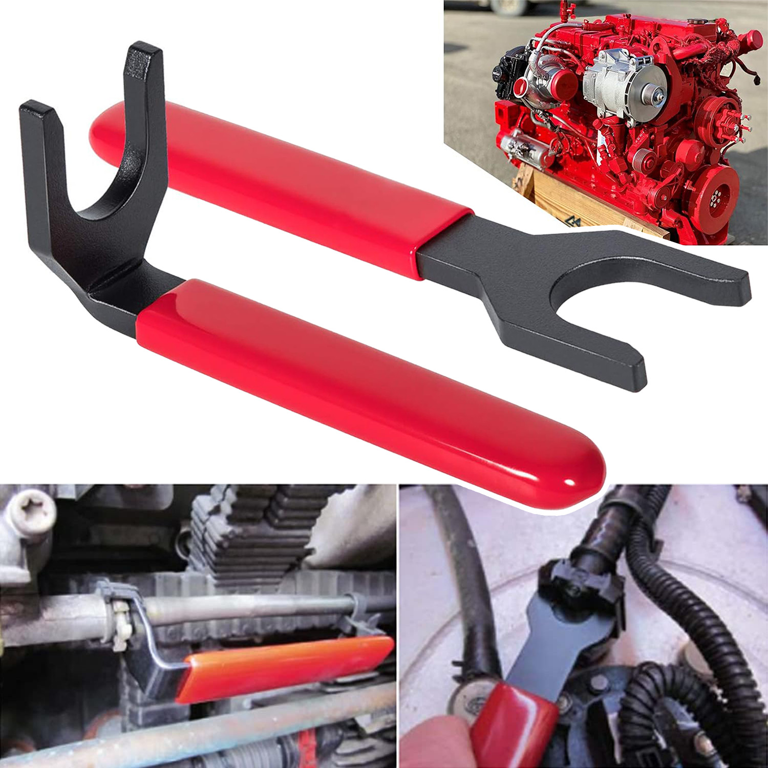 2Pcs Cummins ISB ISX Fuel Line Disconnect Wrench Set Straight Bent Tool 13260