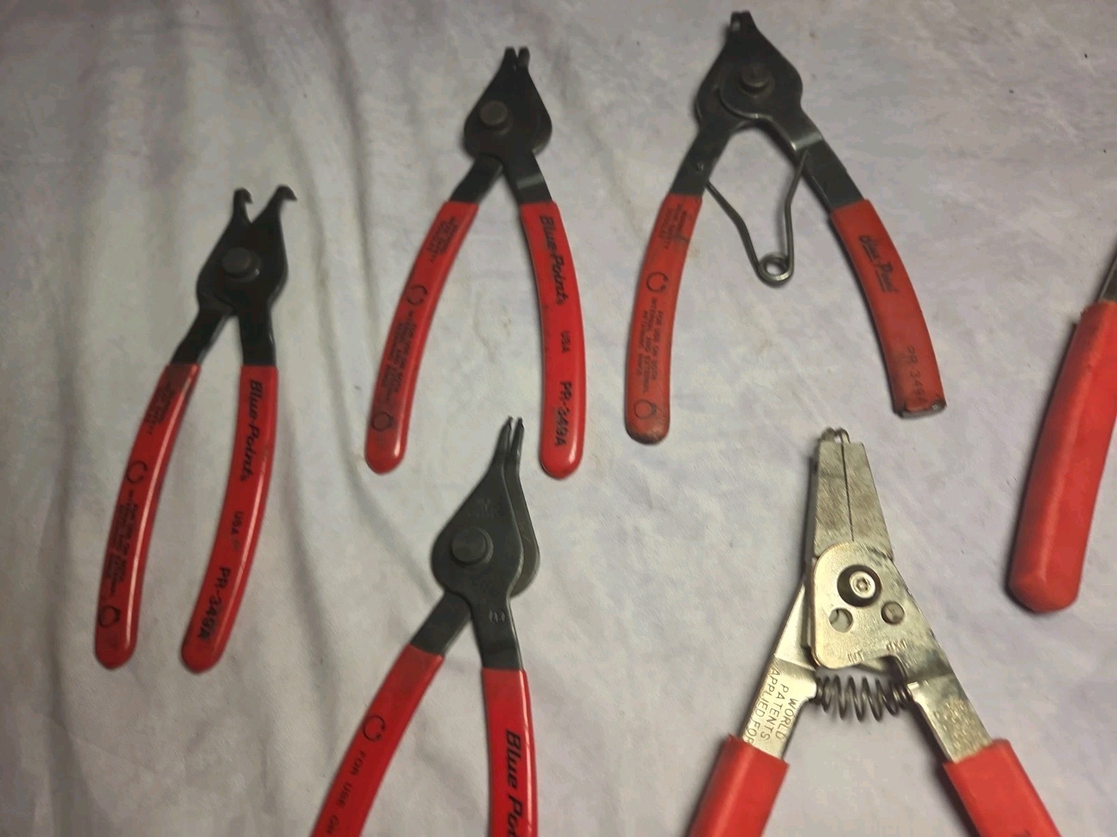 Blue Point pliers lot Of 7 PR-34A PR-349A (X3) PRC 36 PRC65 PWC50