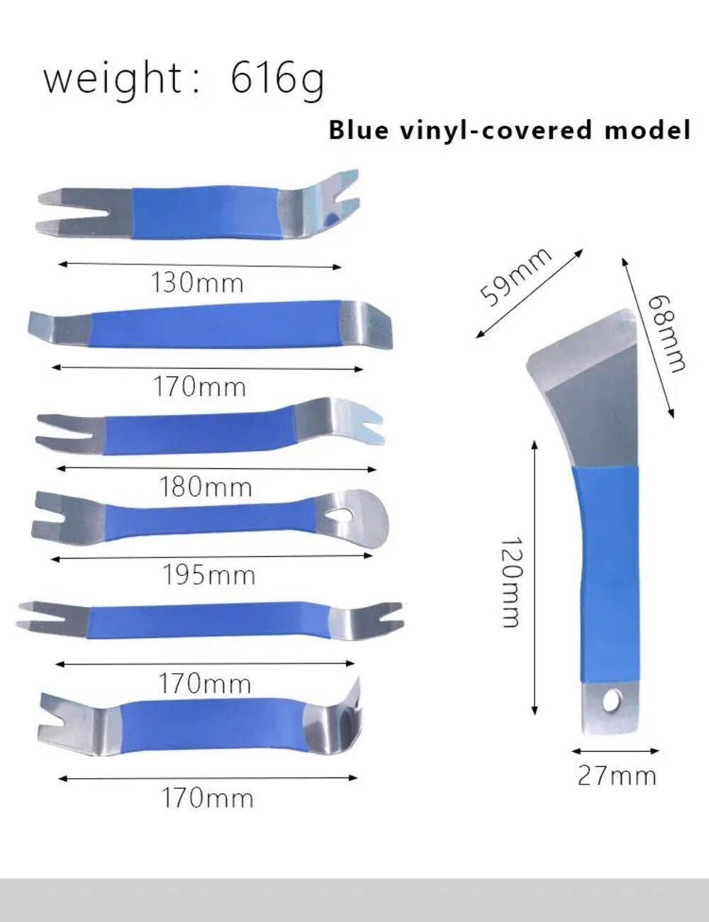 Stainless Steel & Plastic Car Audio Removal Tool 7pcs Door Panel Trim Pry Tool S