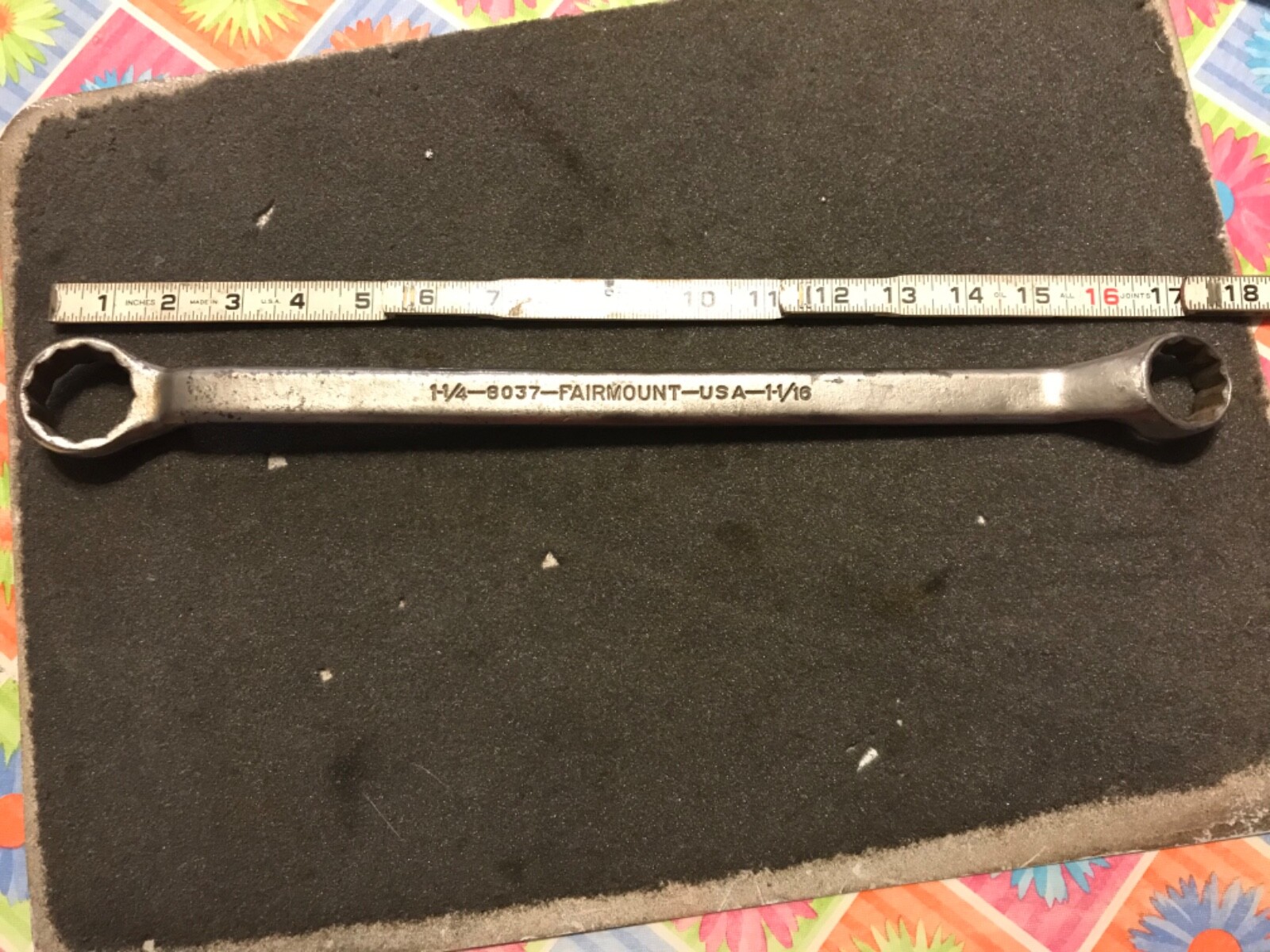 Vintage Fairmount Tools 12 Point Double Box End Wrench 1-1/16 x 1-1/4” No. 8037