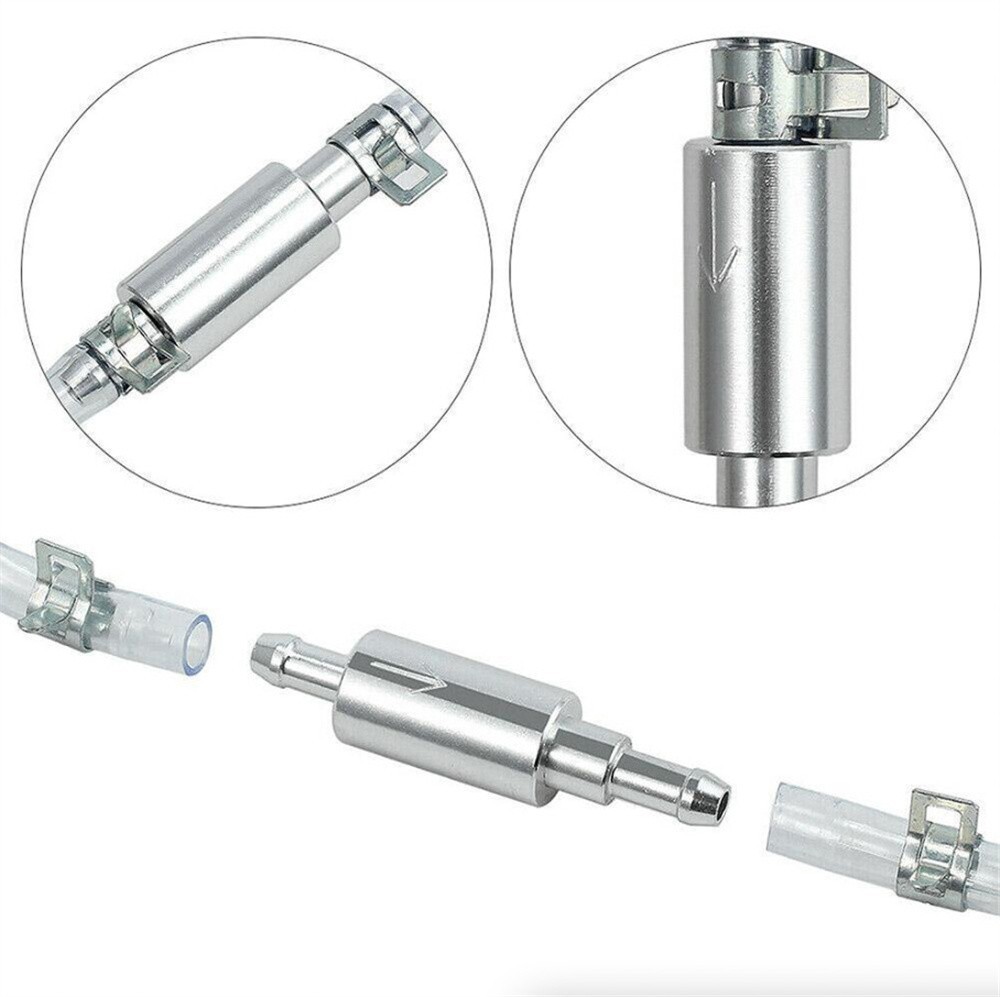 2 SET Universal One Way Brake Bleeder Kit Check Valve with Clear Hose & Clamps