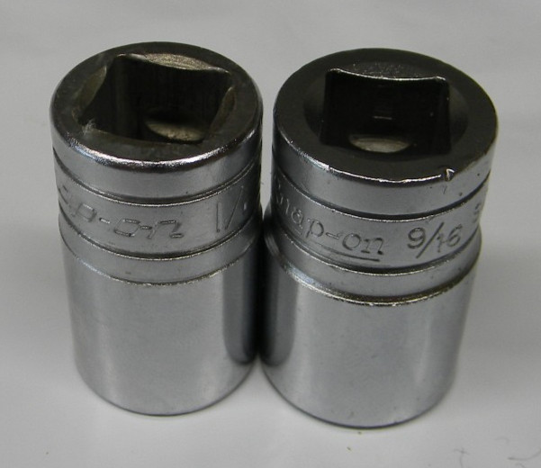 SNAP-ON 1/2″ DR 2PC SAE 8PT DOUBLE SQUARE SOCKET SET 1/2″ #SW416 & 9/16″ #SW418