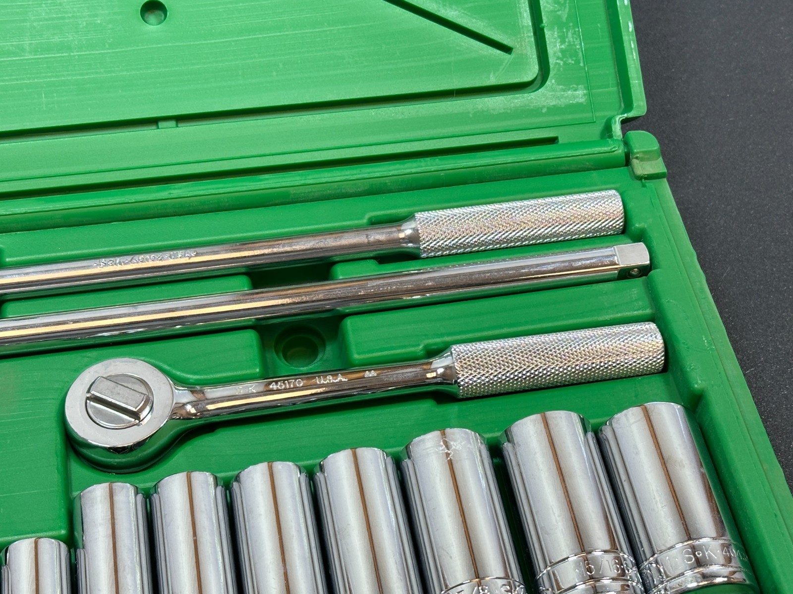 🇺🇸NEW SK Tools USA 4532 32pc 3/8” Drive SAE Deep Shallow Socket Ratchet Set