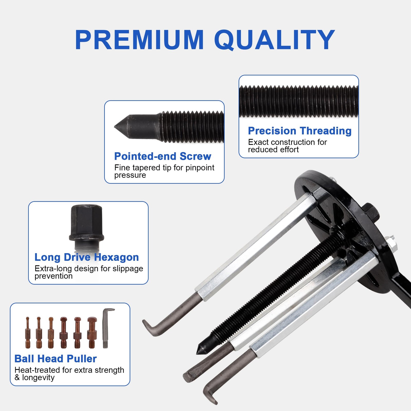 21 in 1 Bearing Puller Set, Inner Hole Three-Jaw Puller with Curved Hook and …
