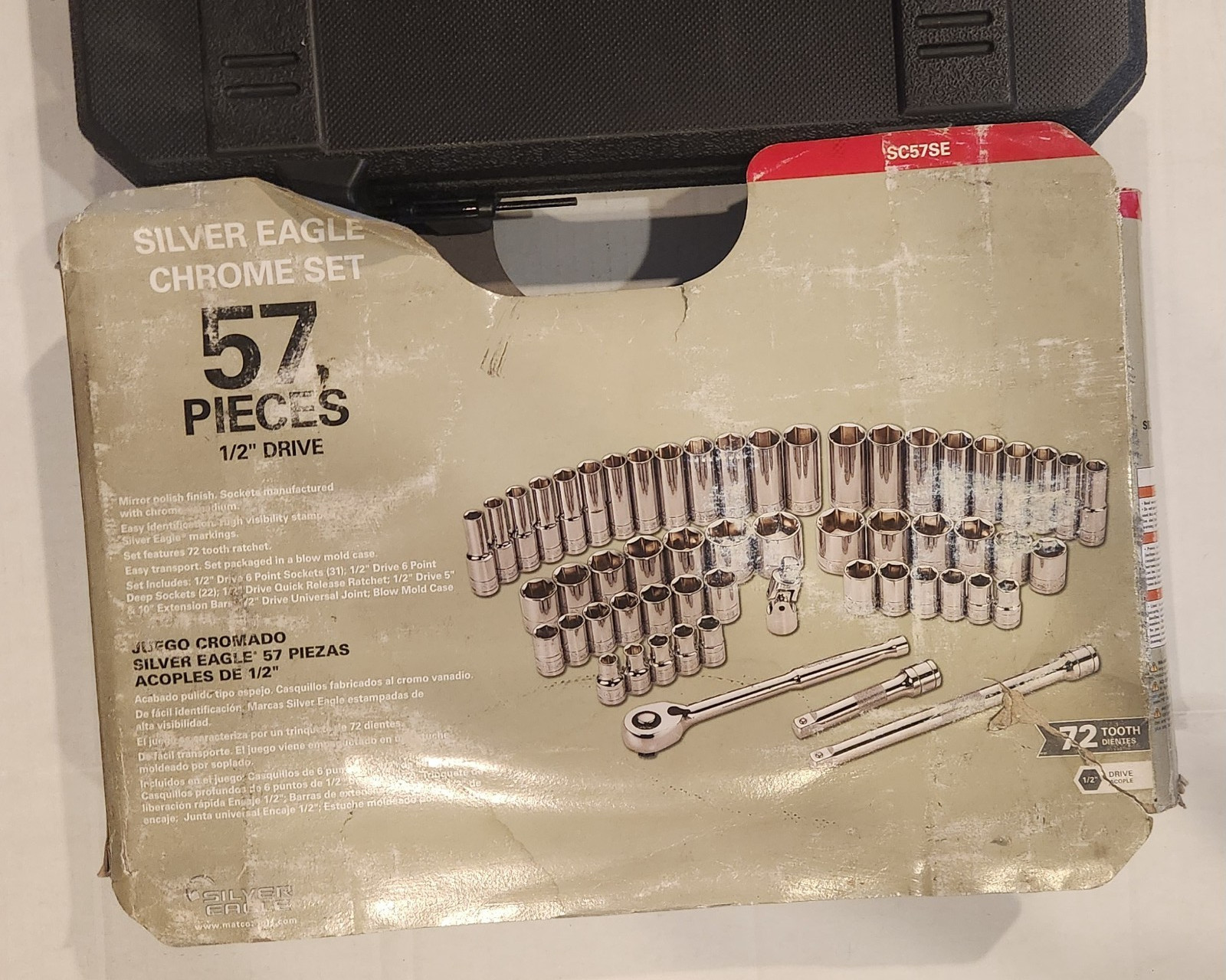 Matco Tools SC57SE 57pc Silver Eagle 1/2″ Drive Master Socket Set + Hard Case