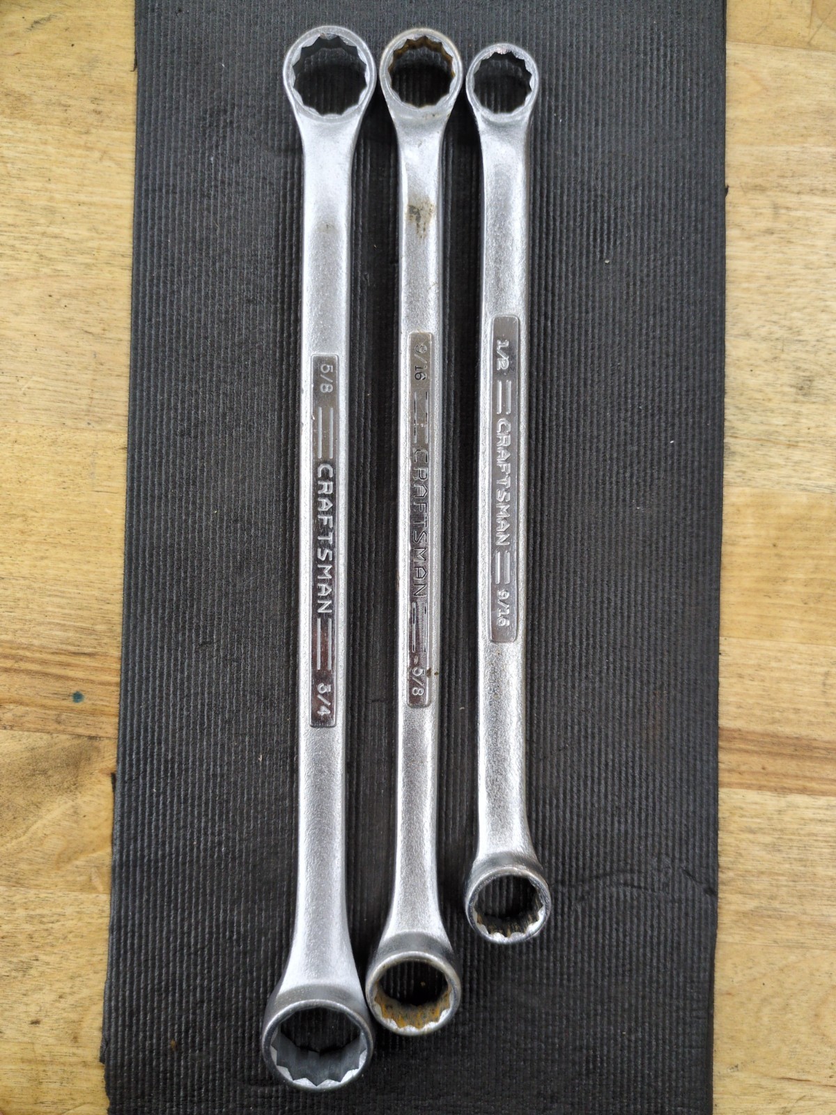 Craftsman Flying =V= 1/2 » Through 3/4″ Double Box End Wrench 3 Pc USA Vintage