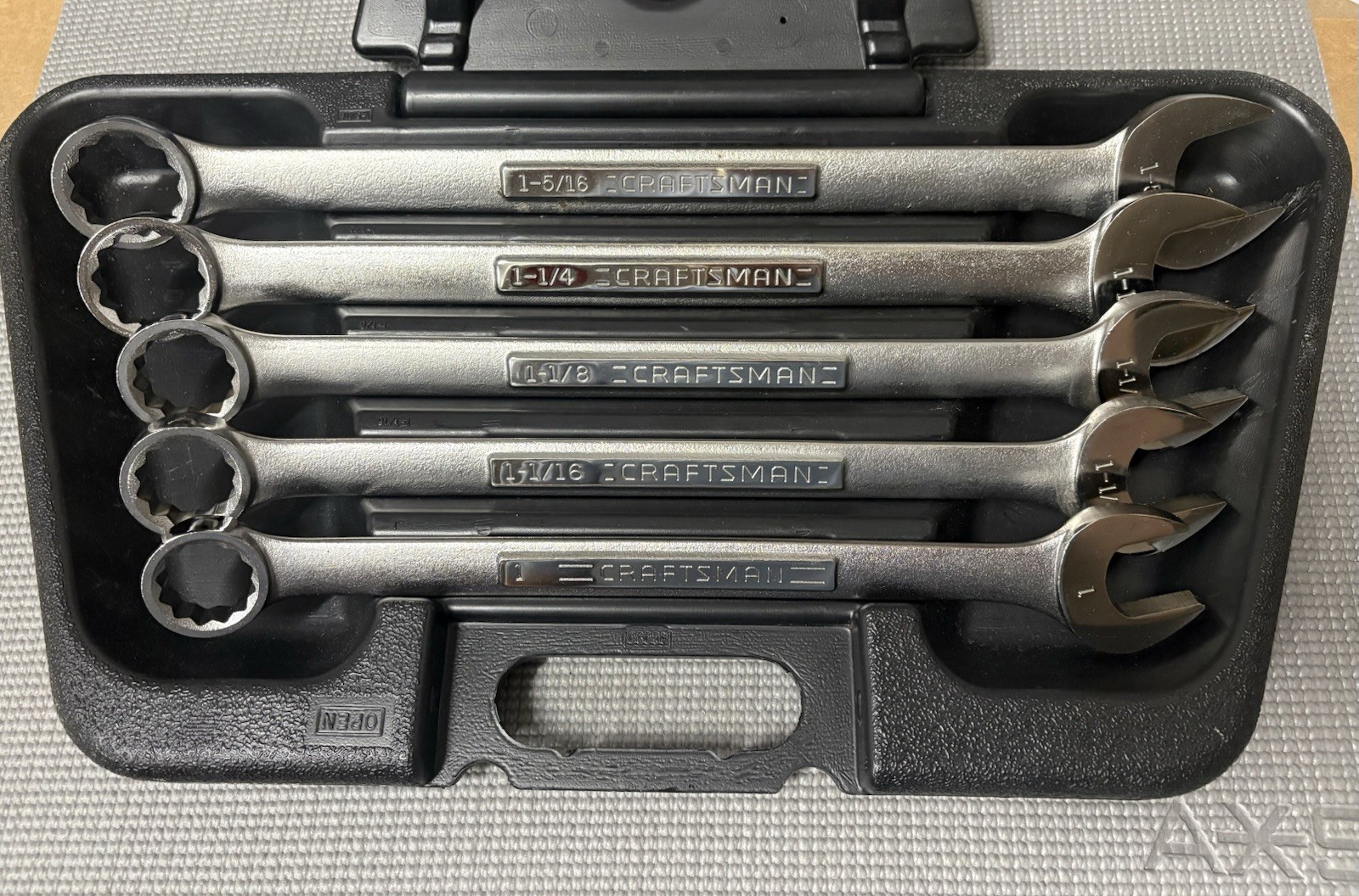 Sears Craftsman USA 5pc Jumbo SAE Combination Wrench Set 46939 w/ Carry Case