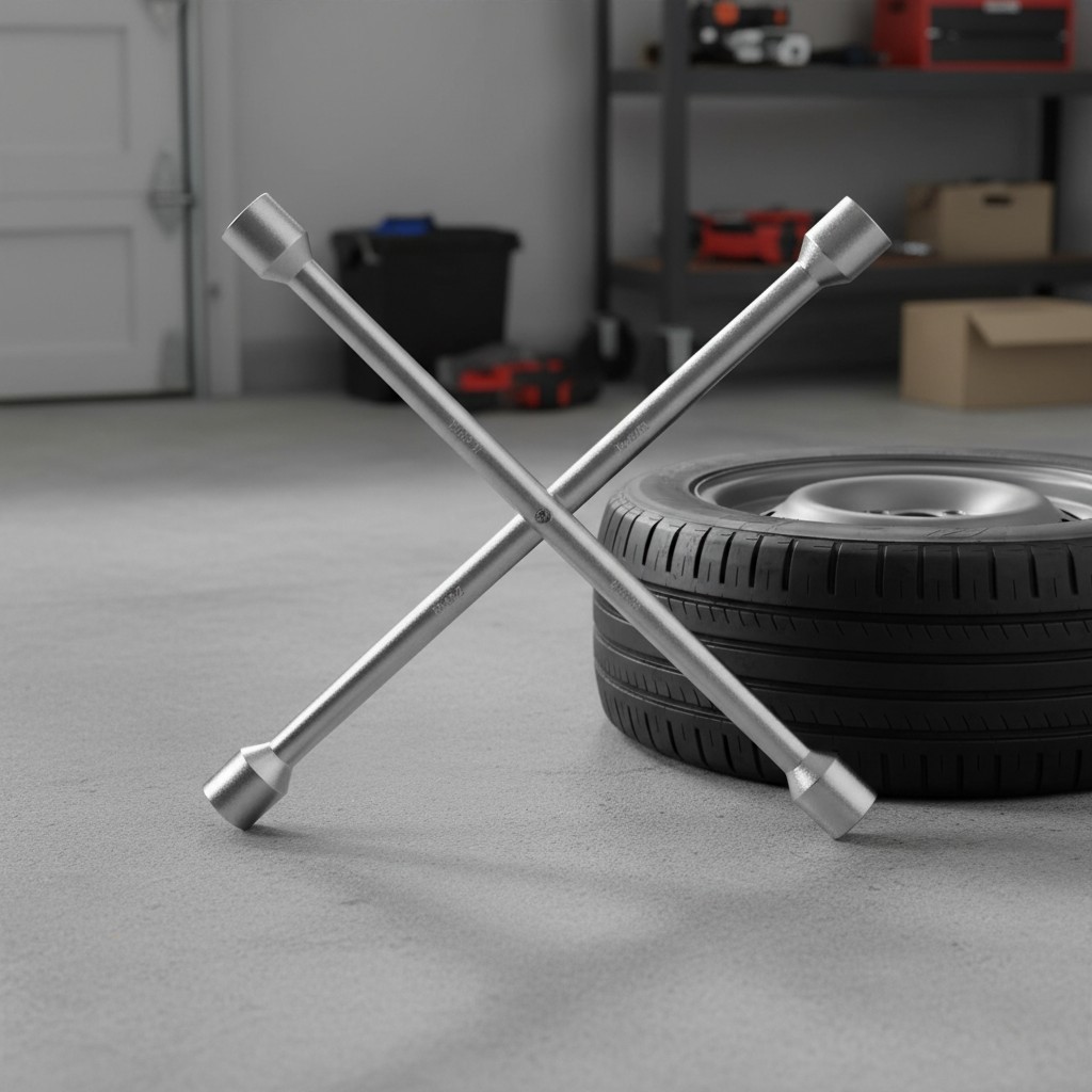 Durable 14-Inch Chrome Lug Wrench – 4 Way Tire Tool with Multiple Sizes Included
