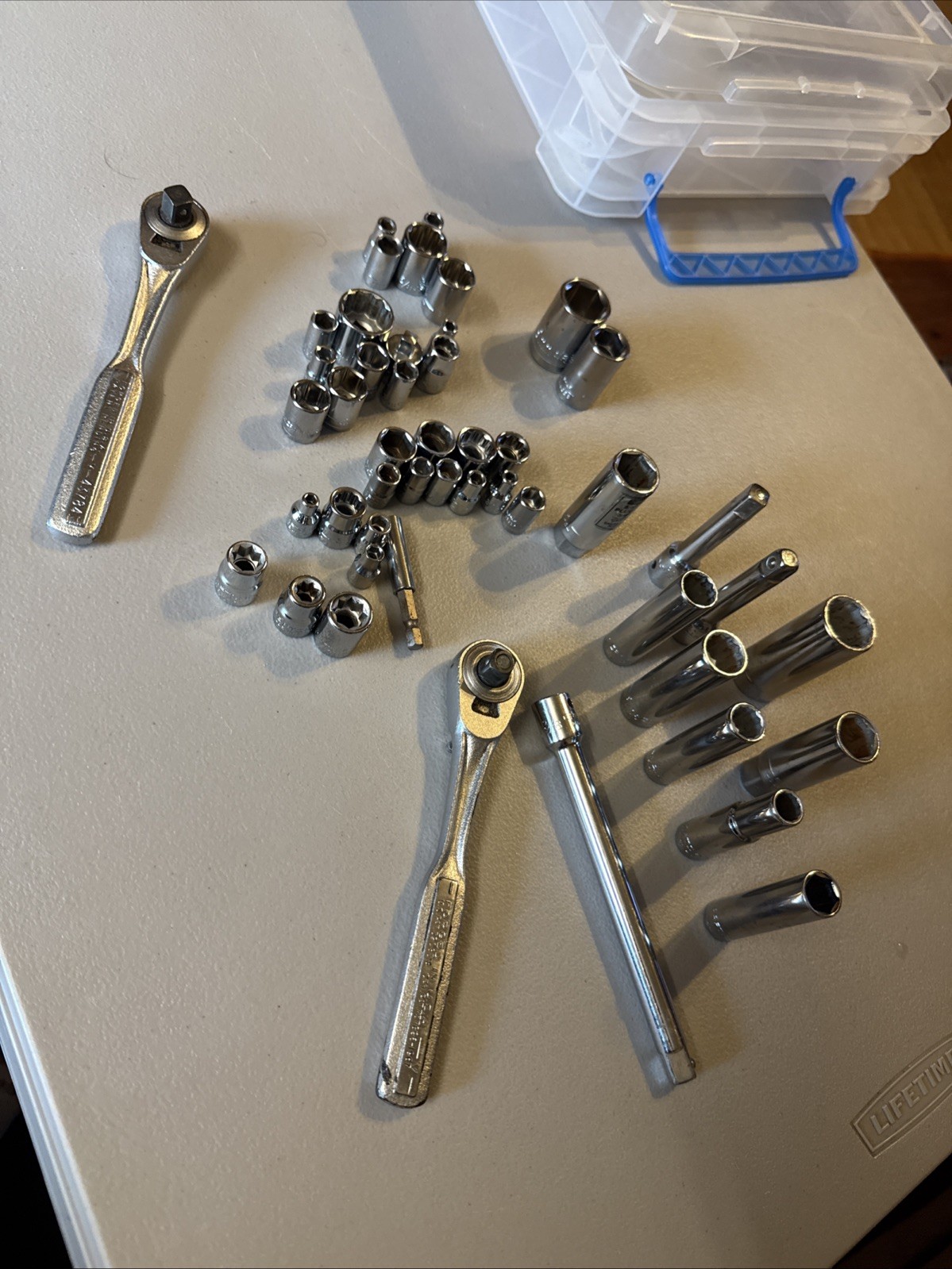 Vtg Craftsman Socket Lot Of 48 1/4” 3-8” 1-2” 6/12pt H-G-V-EE-S-AF SAE Metric