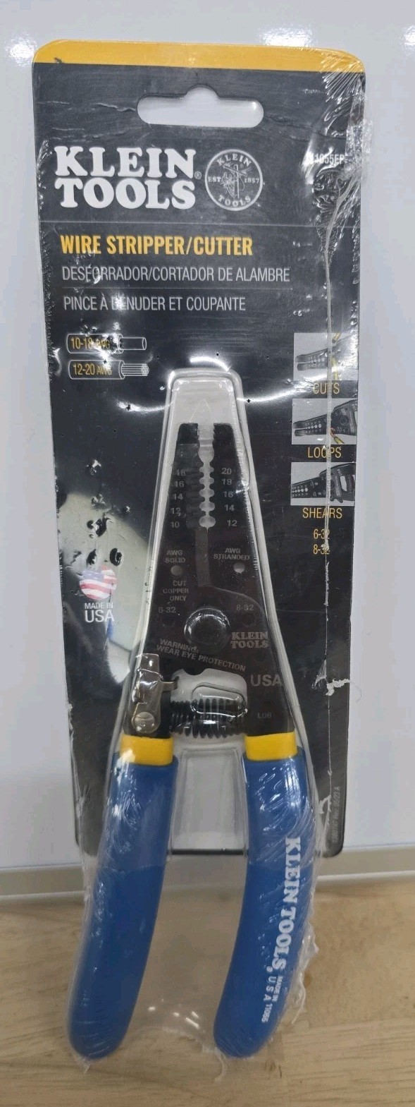 Klein Tools 11055EP Wire Stripper Cutter for 10-18 AWG Solid 12-20 AWG Stranded