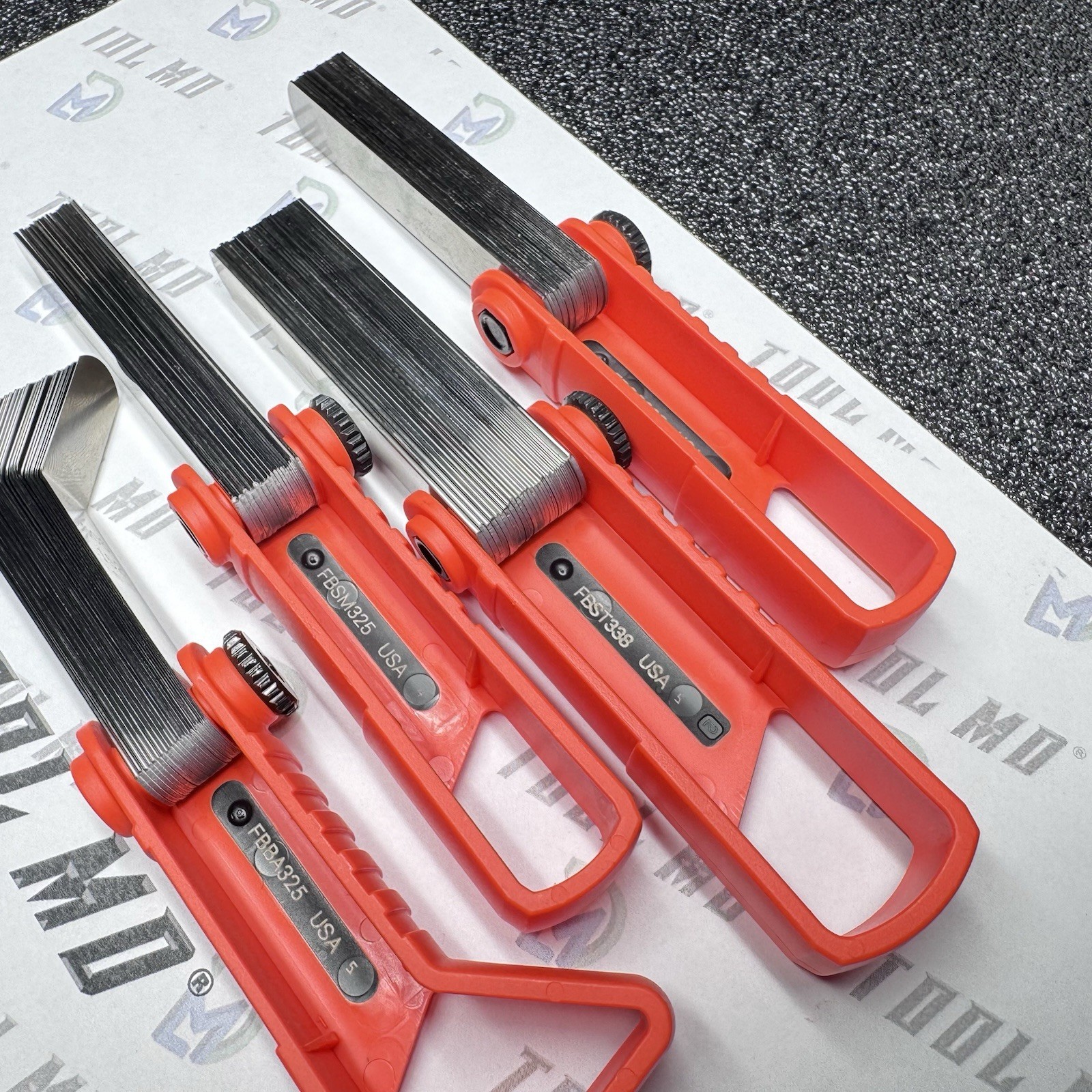 Snap-on Tools USA NEW ORANGE 4pc Offset 45° & Straight Feeler Gauge Blade Sets