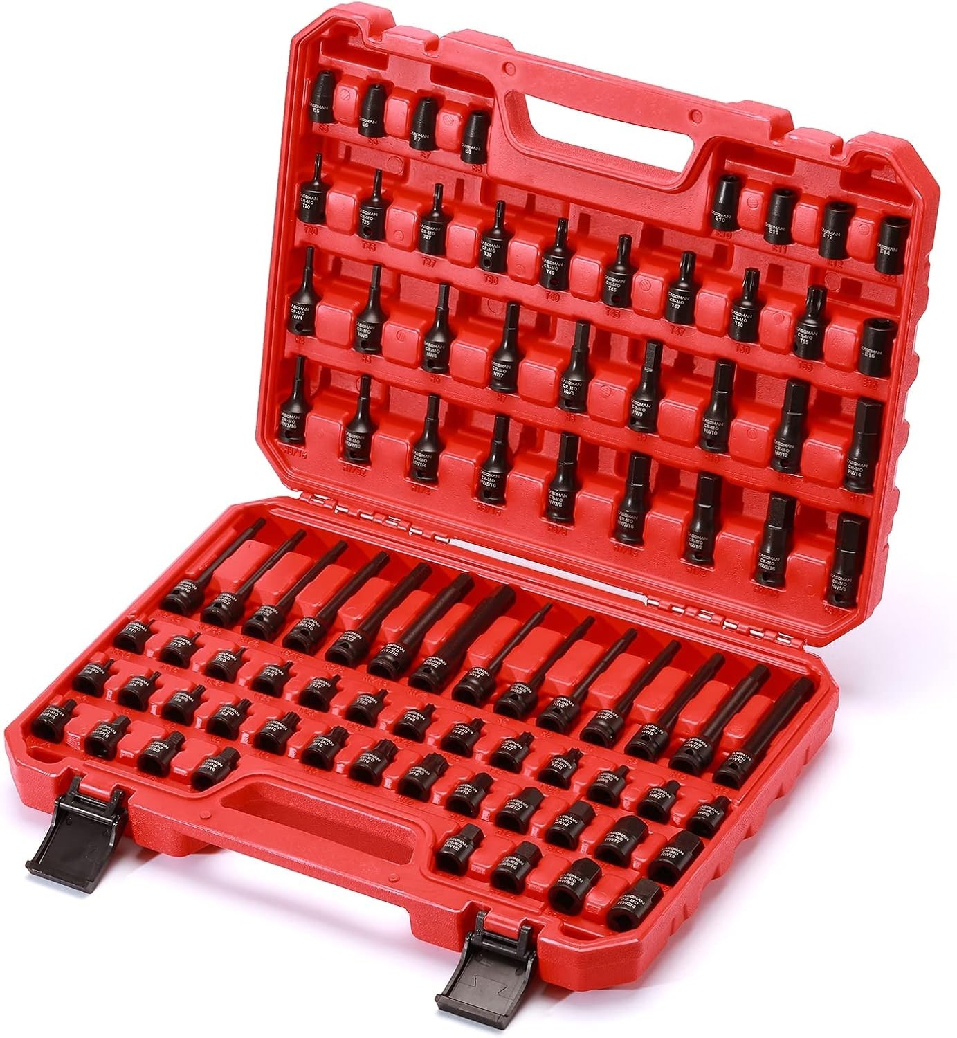 84 Pieces 3/8″ Dr. Master Hex & Torx Bit Impact Socket Set, CR-MO, SAE/Metric…