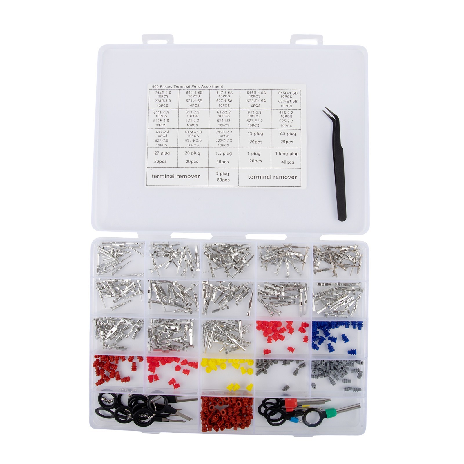 Electrical Connector Pins Kit 500Pcs with Multiple Sizes for Applications