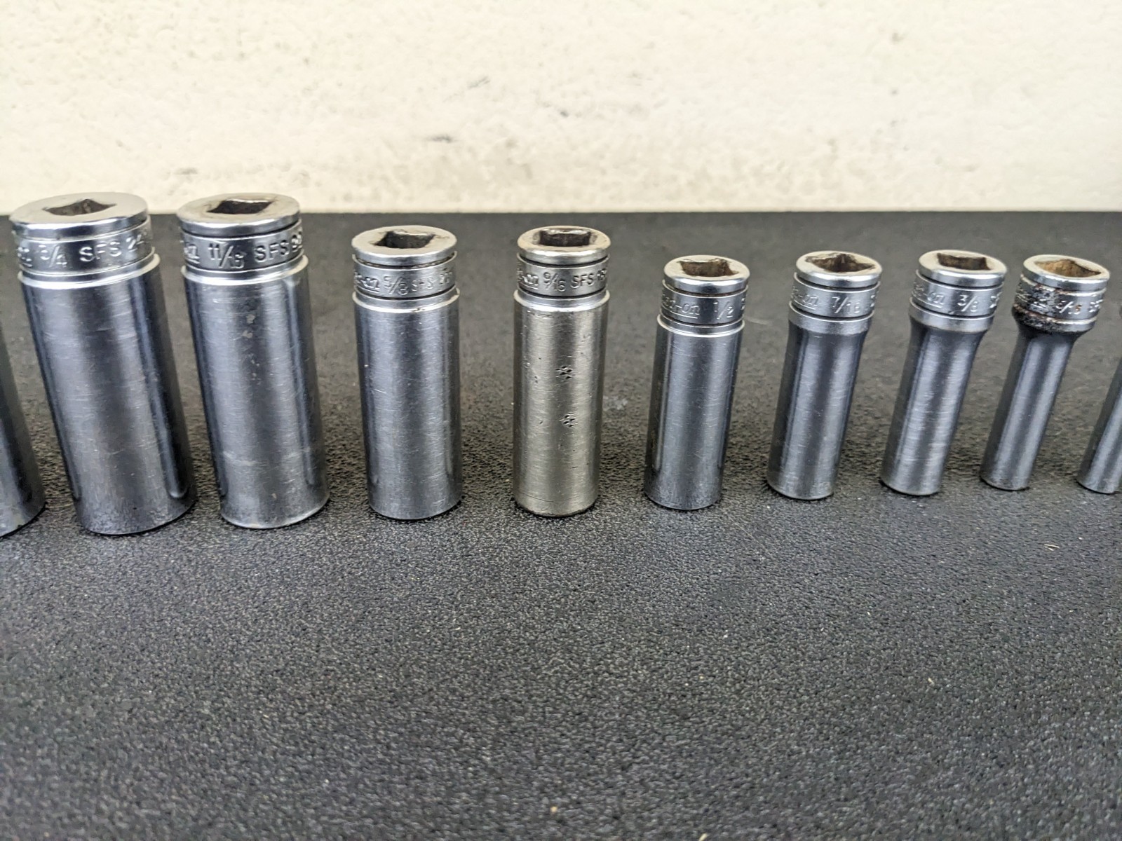 #bo384 Snap on Tools 211SFSY 3/8″ Drive Deep Chrome Socket Set Socket Set