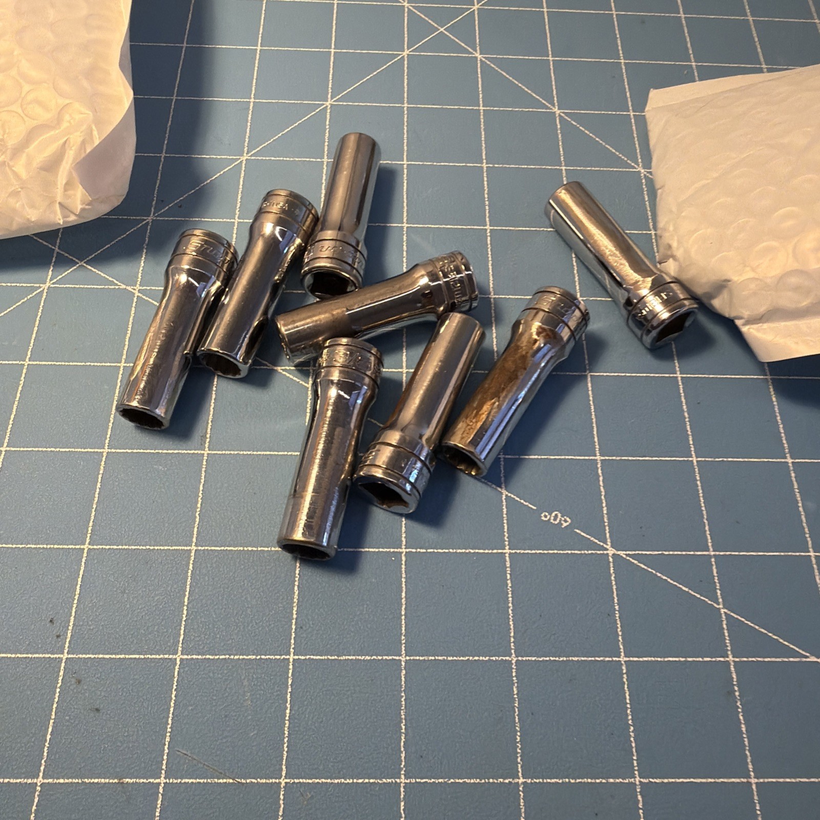 Snap On 3/8″ Drive 3/8″ 12PT SAE Deep Chrome Socket SF-121 u get 1 of 8