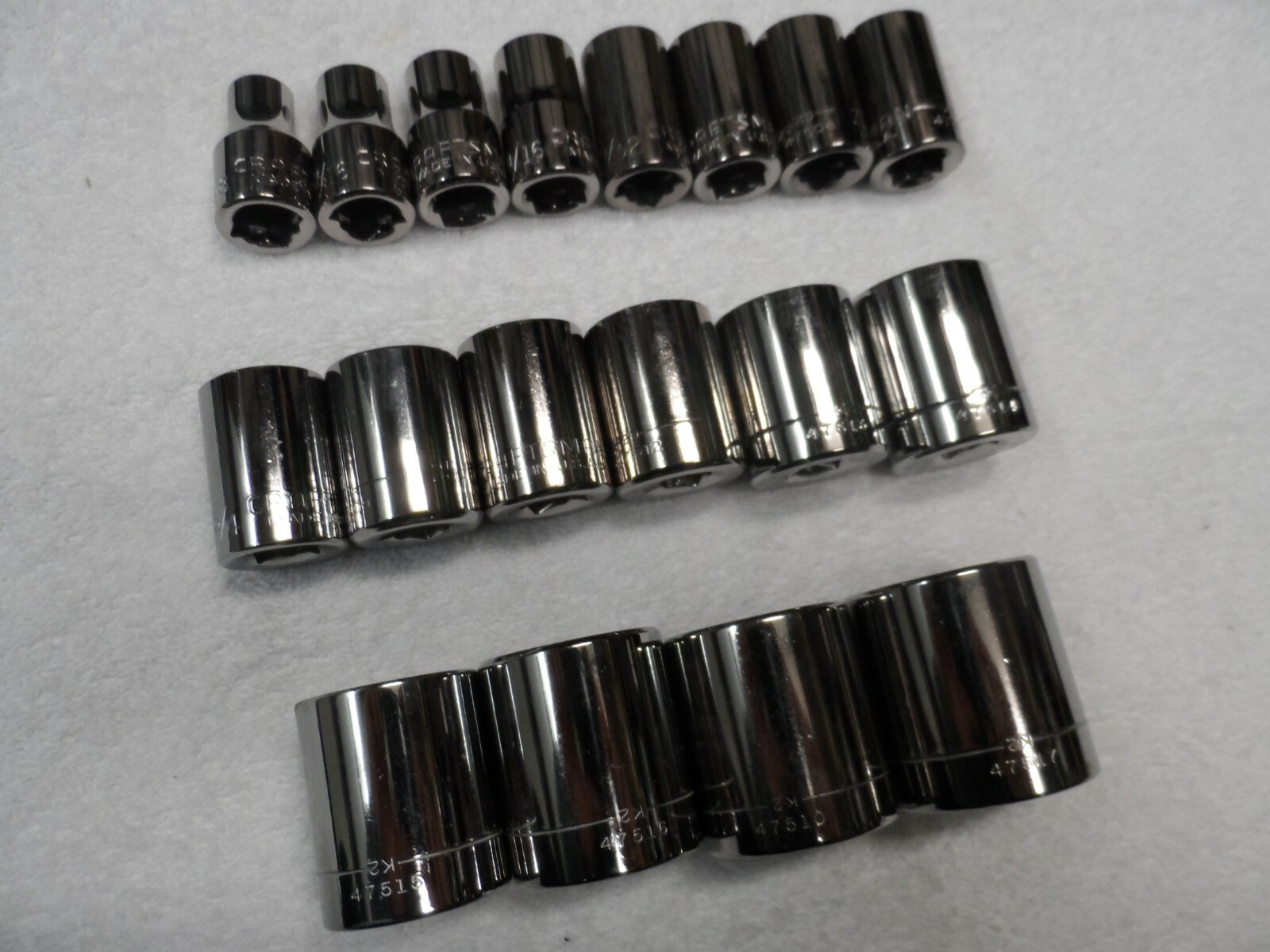 Craftsman 1/2″ Drive SAE Shallow Socket Set, NOS USA 12pt 18 pcs (3/8 to 1-1/4″)