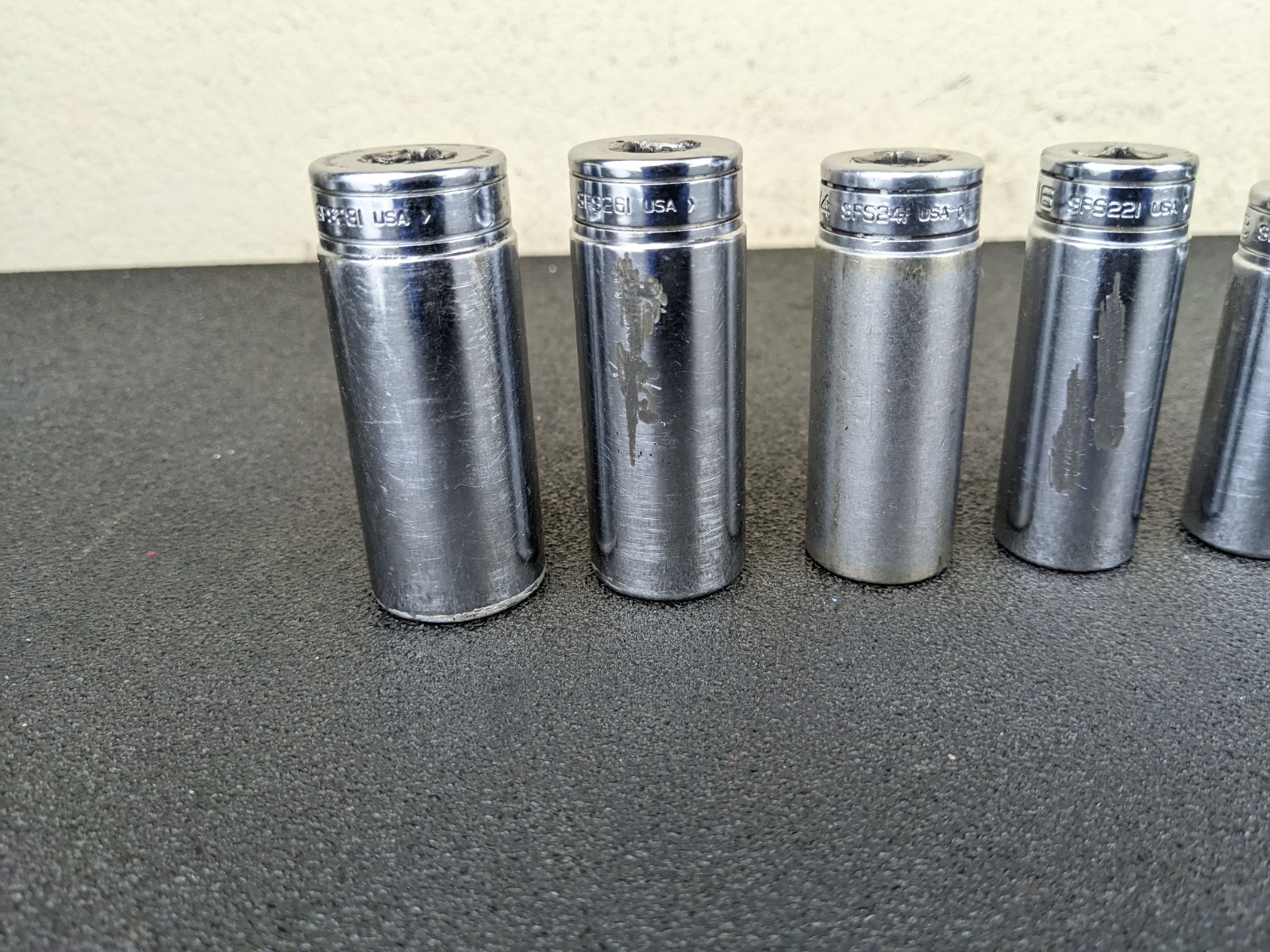 #bo727 Snap-on 211SFSY 1/4″ 7/8″ SAE 11-Piece 3/8″ Drive 6-Point Deep Socket Set