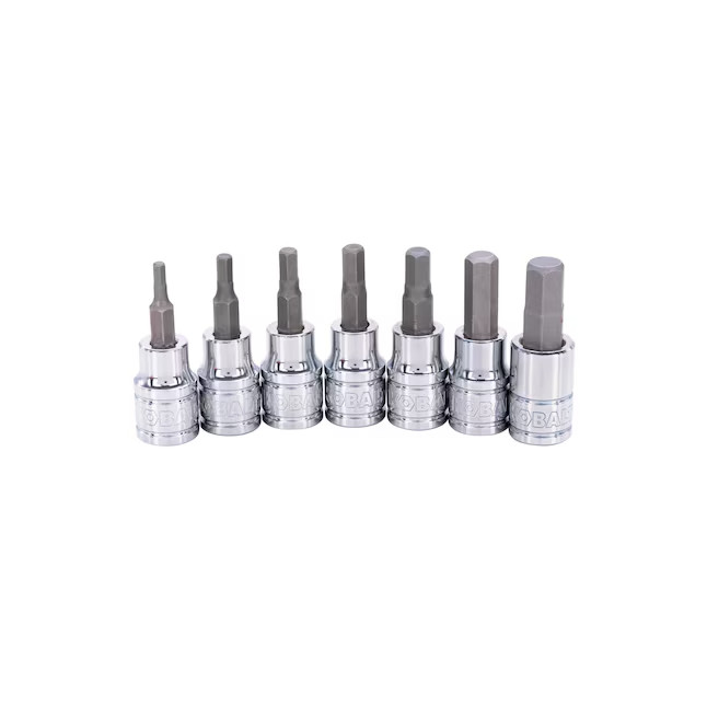 NEW Kobalt 7 pc SAE 3/8-in Drive Hex Bit Driver Socket Set Chrome 81721 2884752