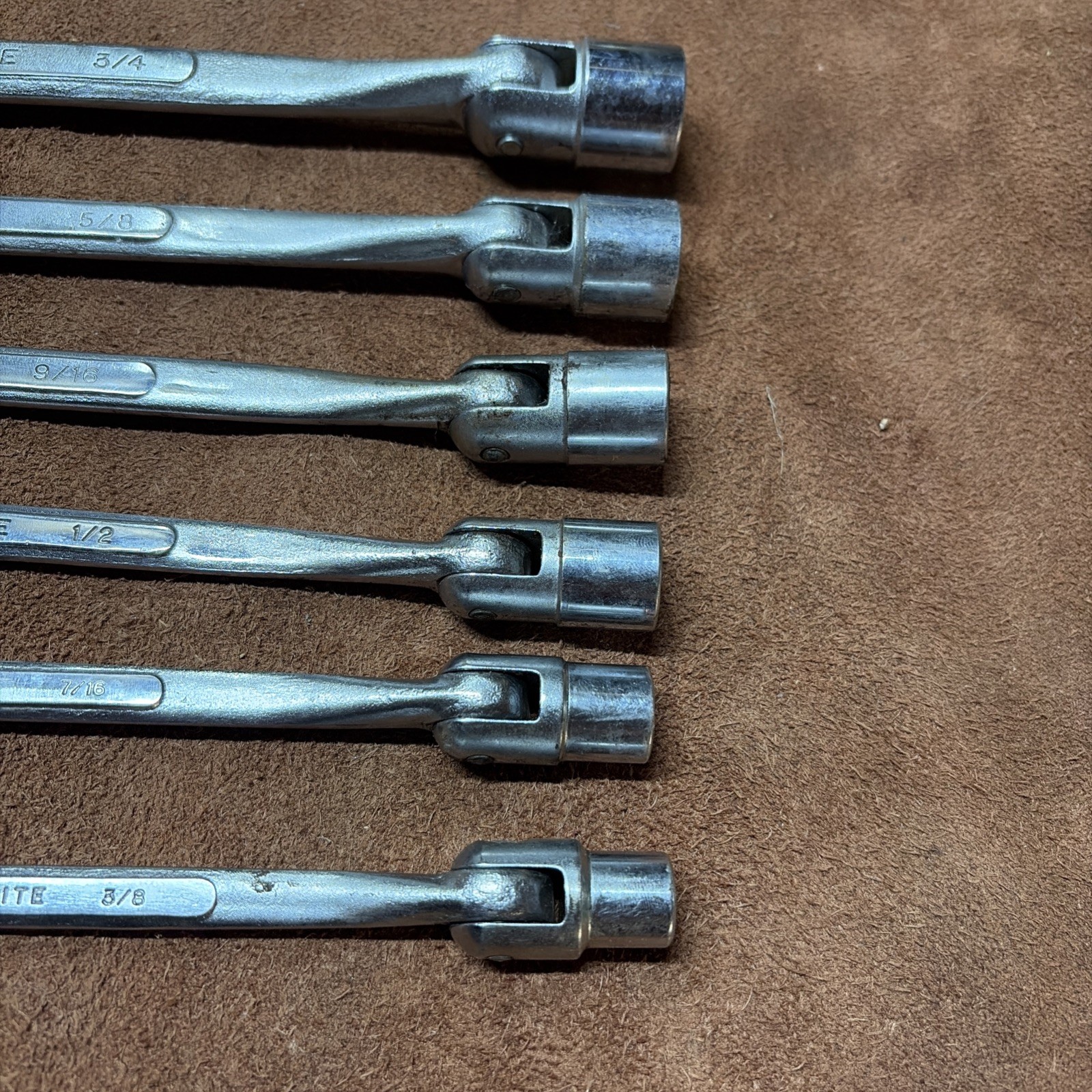 Allenite 3/8″ to 3/4″ SAE 12 PT Saltus Flex Combo Wrench Socket Set Rare Japan