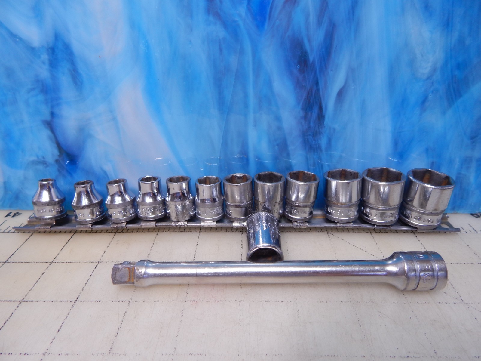 Snapon socket set 3/8″ dr. FSM series, Metric 6 point W/ A269 Rail, 6-14, 16-18